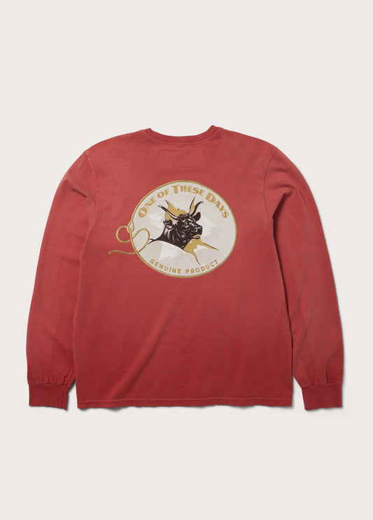 Bull Durham Long Sleeve T-Shirt | Sun Faded Red
