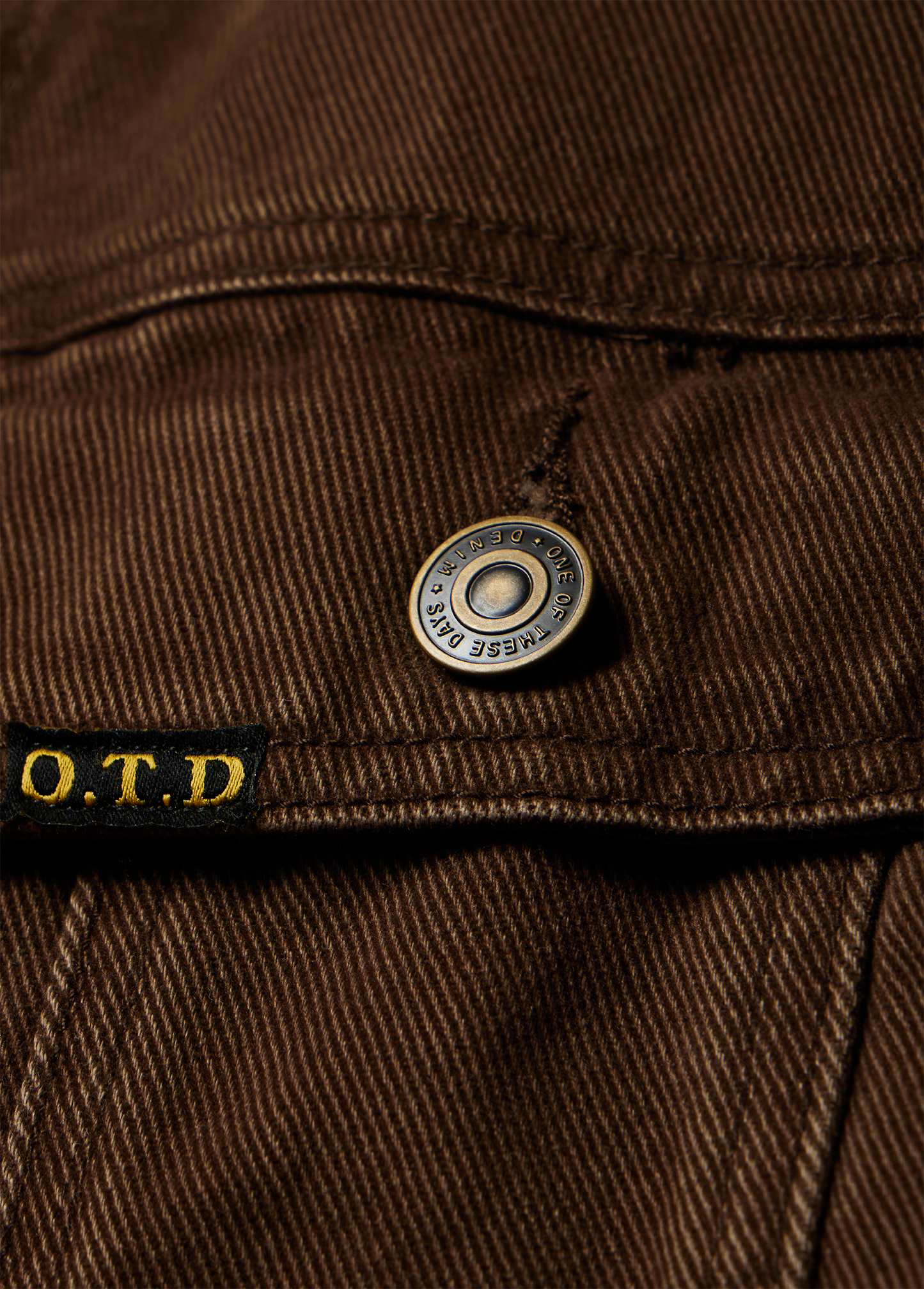 Lined Trucker Jacket | Washed Brown Denim