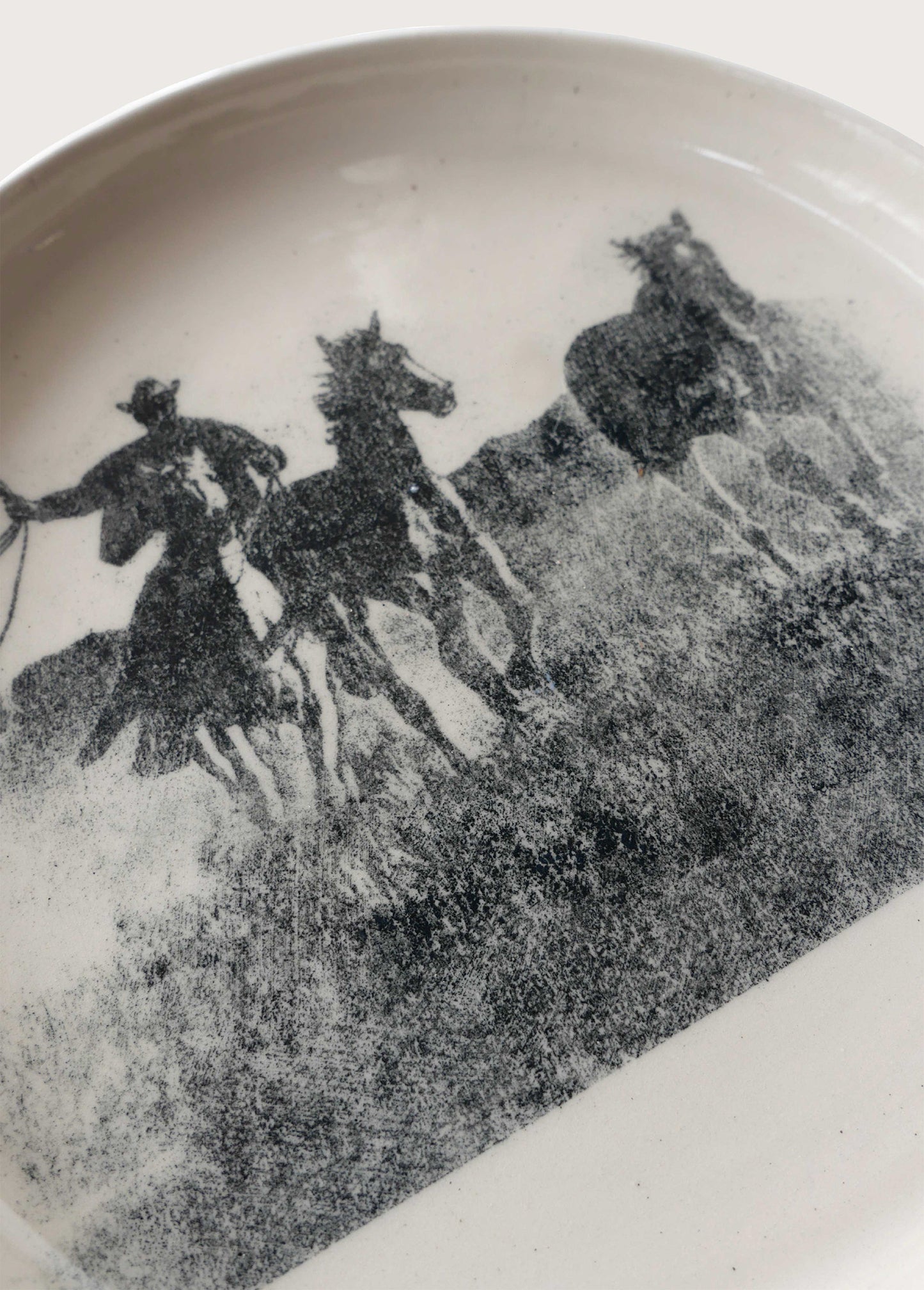 Spirit Of The Plain White Stoneware Ceramic Plate