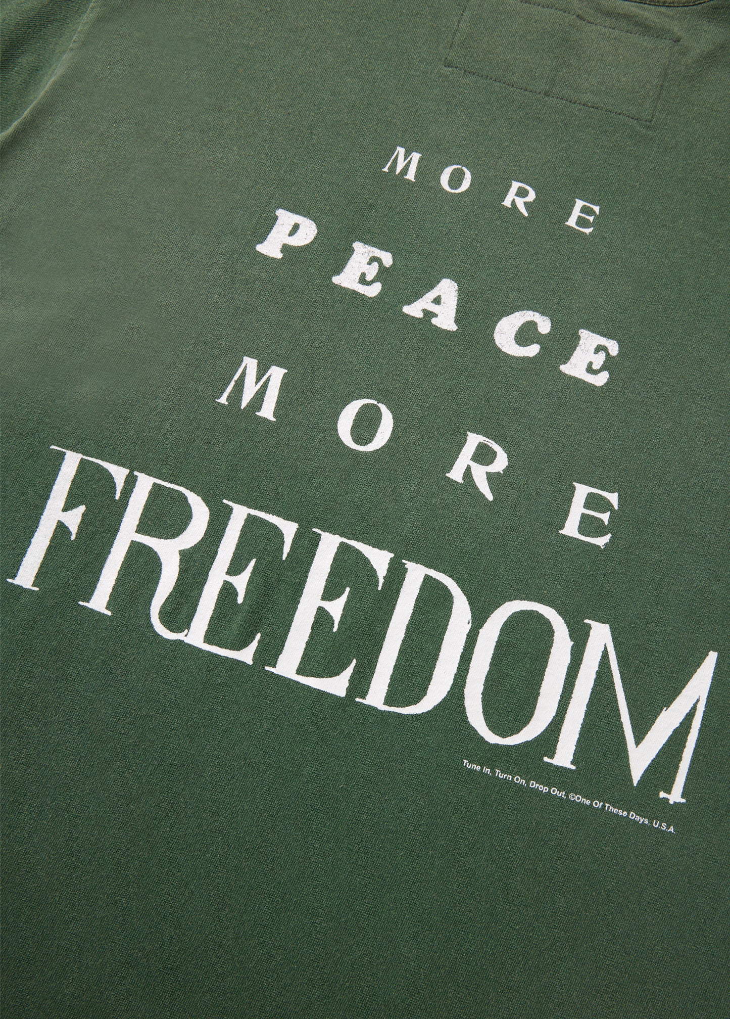More Peace, More Freedom Tee | Washed Forest Green