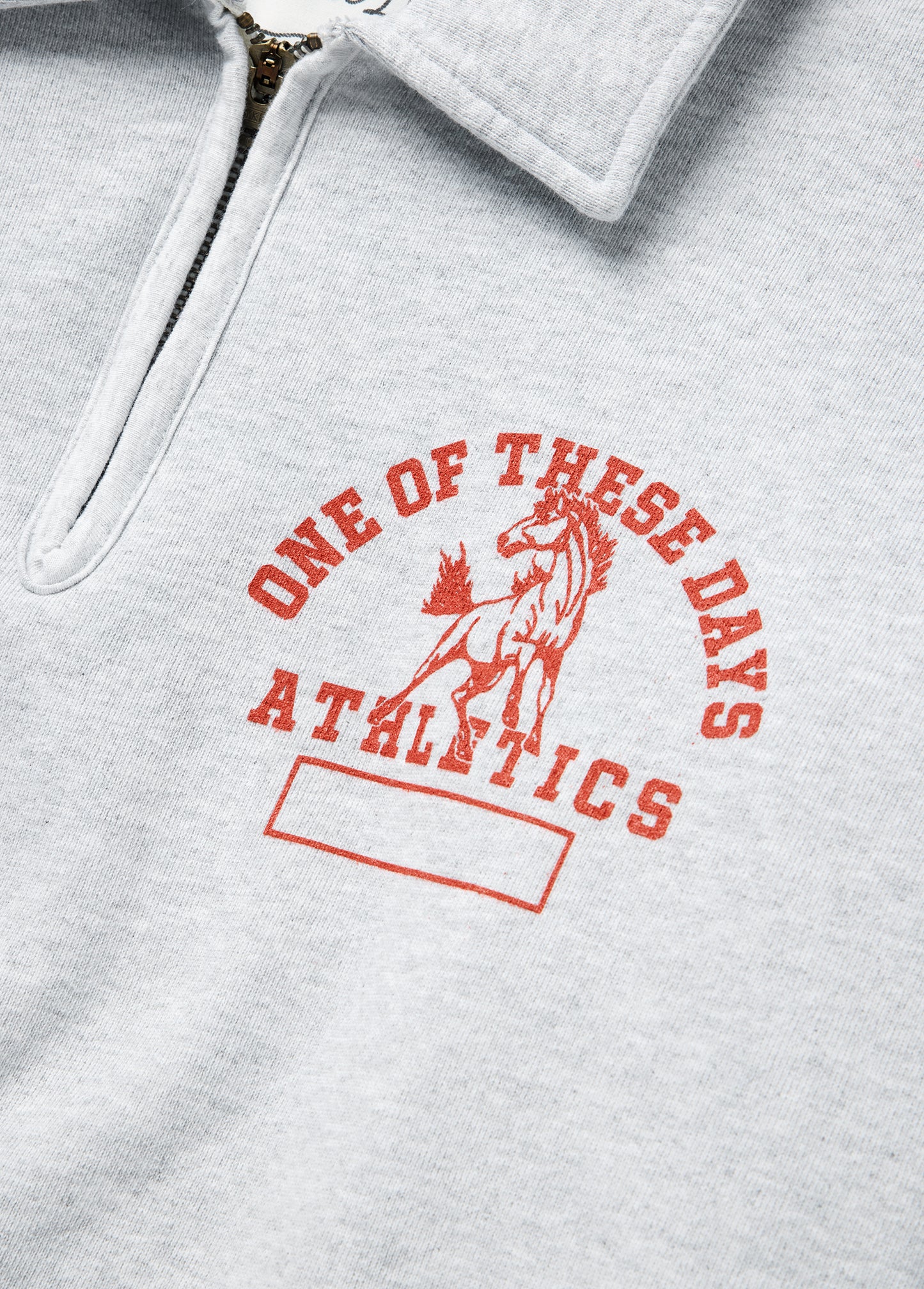 Mustang Athletics Quarter Zip | Heather Grey