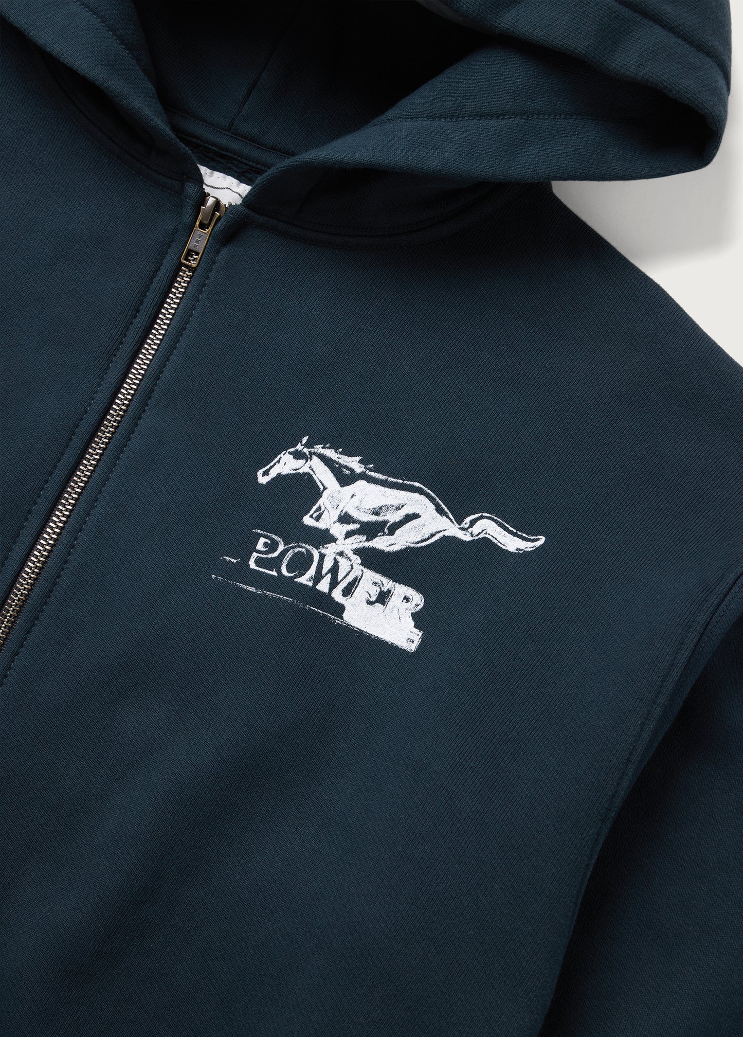 Mustang Cross Zip Up Hoodie | Washed Black