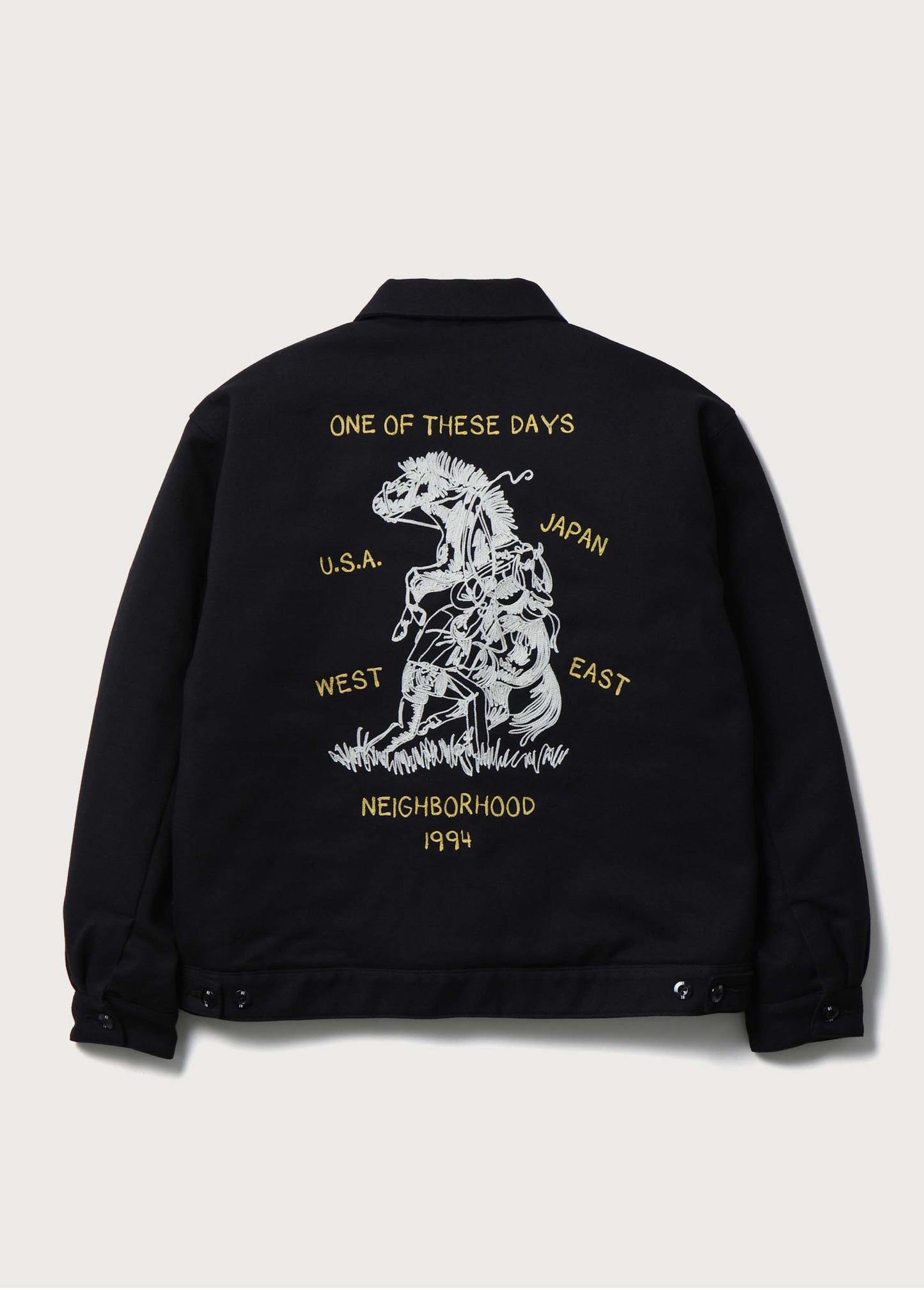 NBHD/OTD - Chain Stitched Souvenir Jacket | Black