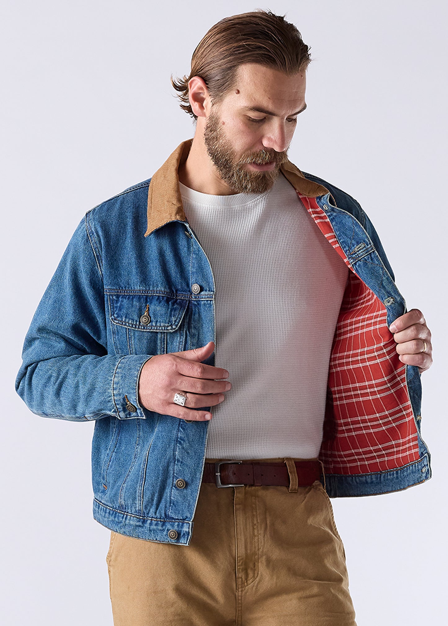 Lined Trucker Jacket | Washed Denim