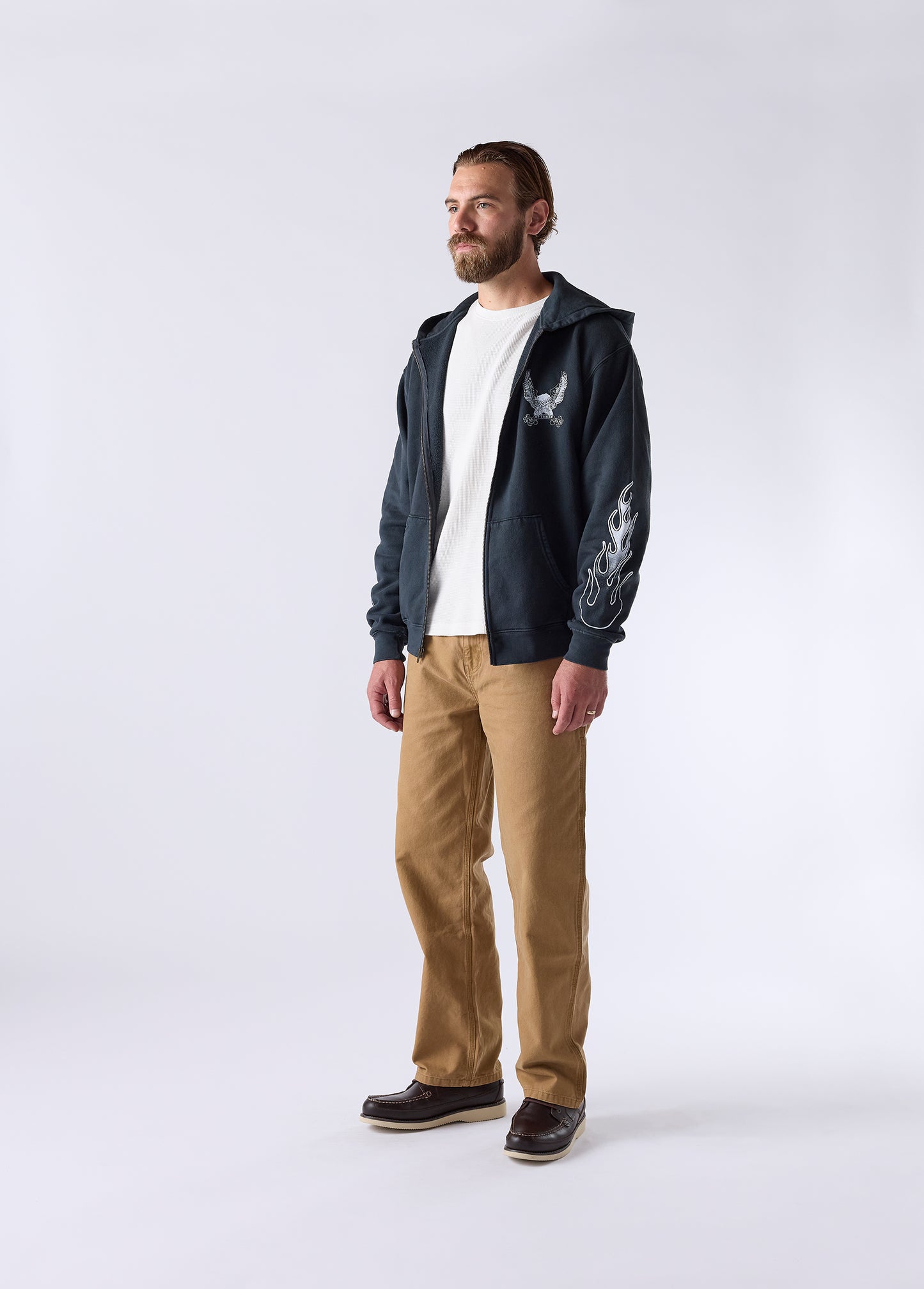 An American Original Zip Up Hooded Sweatshirt | Sun Faded Black