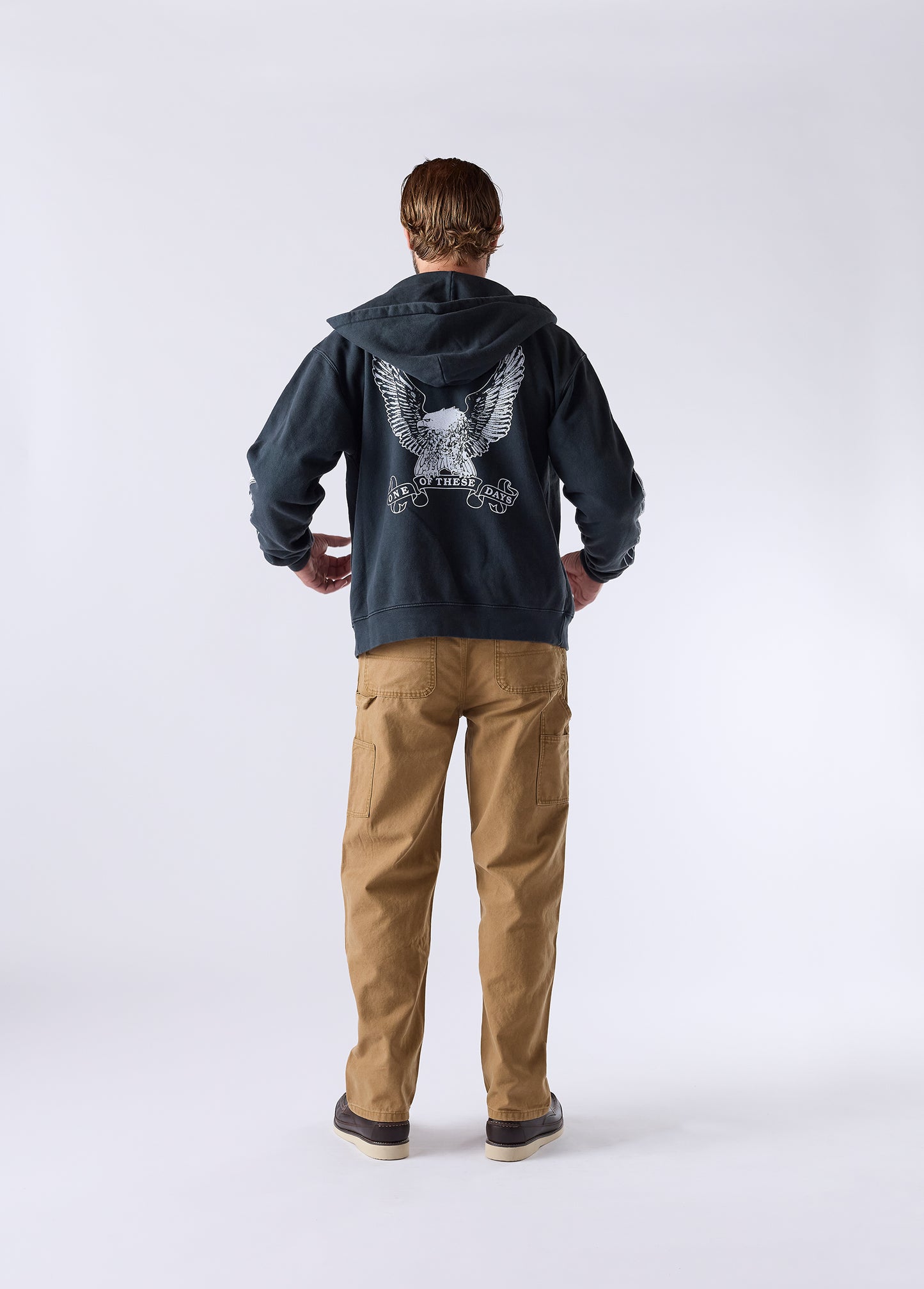 An American Original Zip Up Hooded Sweatshirt | Sun Faded Black