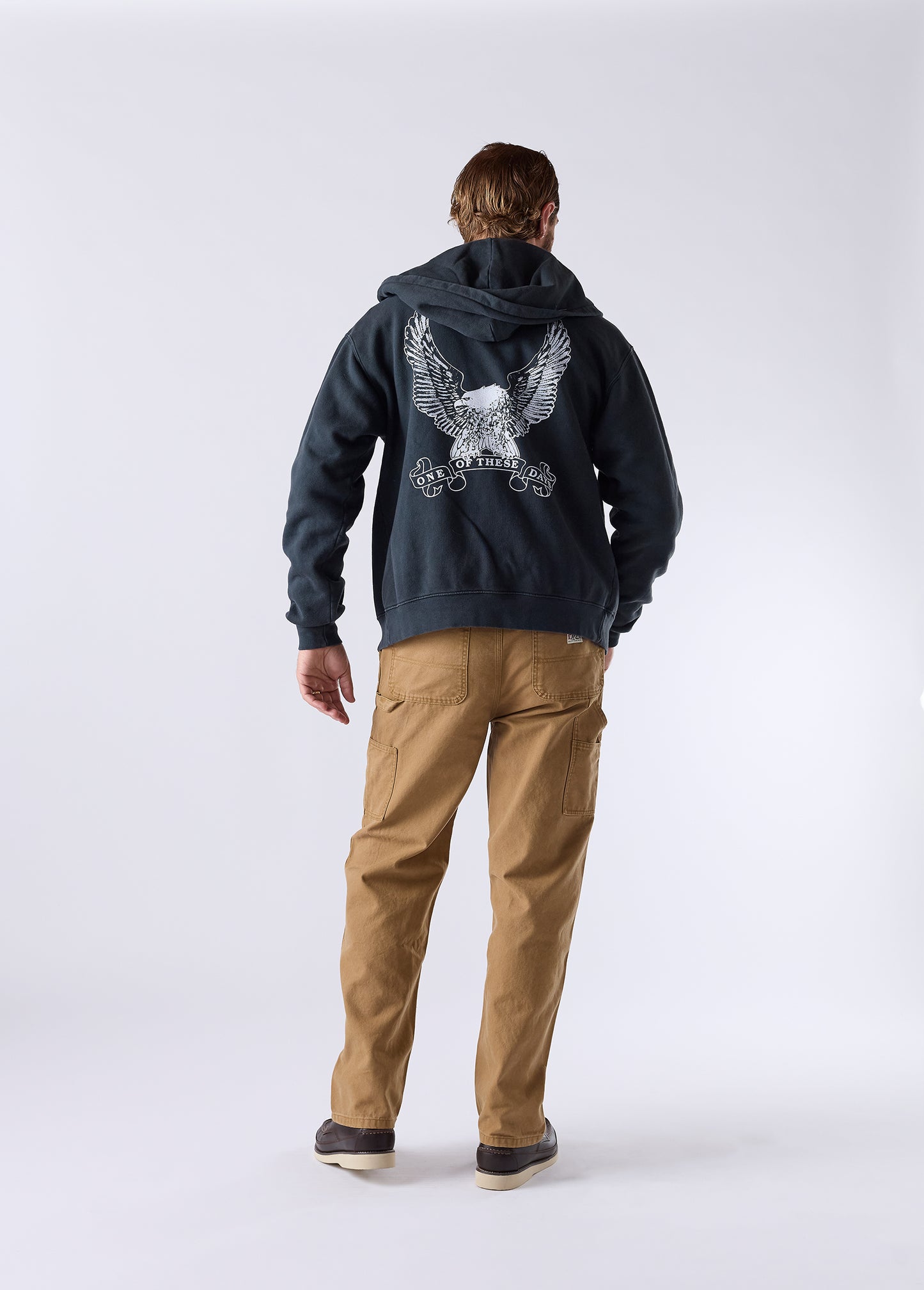 An American Original Zip Up Hooded Sweatshirt | Sun Faded Black