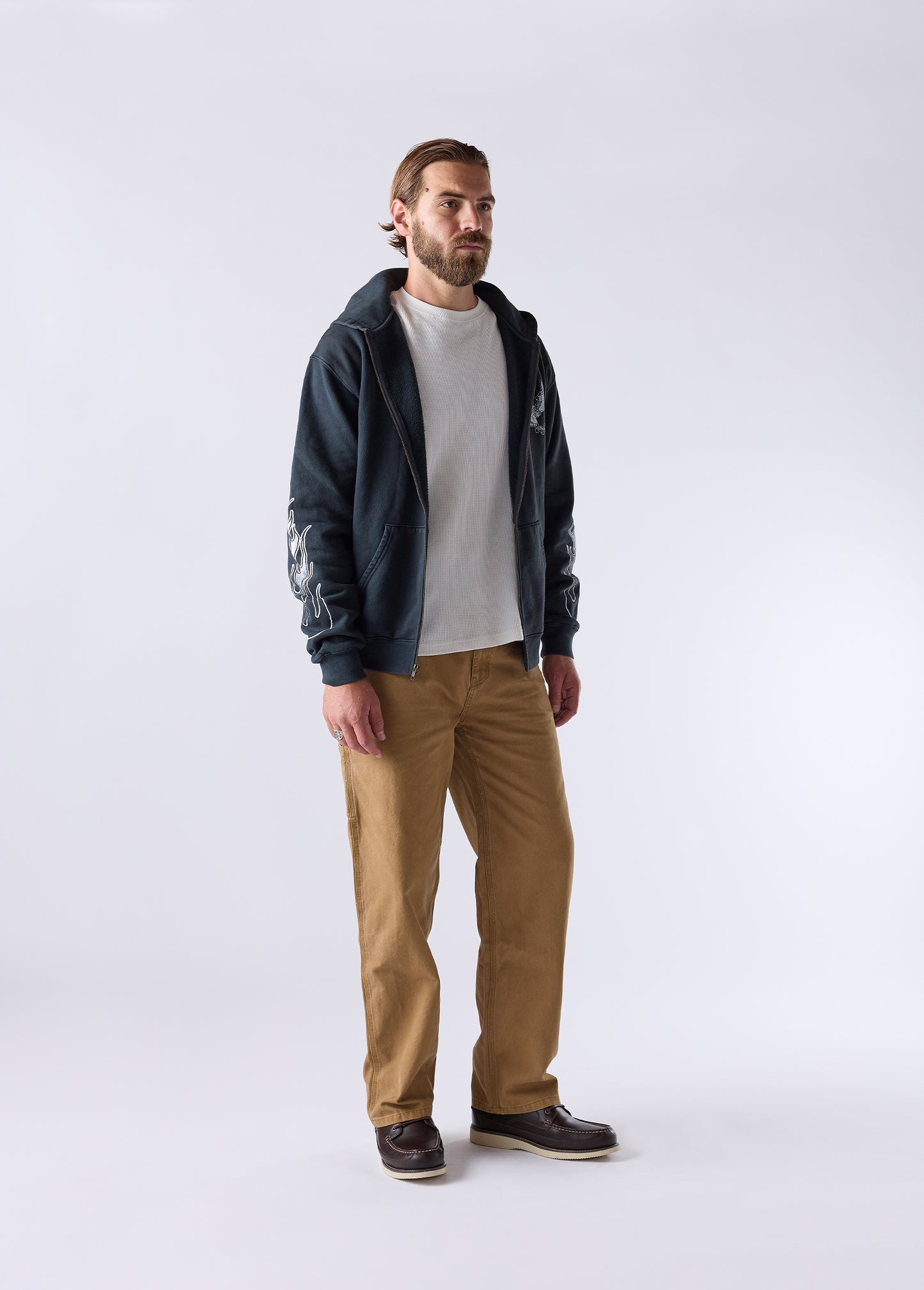 An American Original Zip Up Hooded Sweatshirt | Sun Faded Black