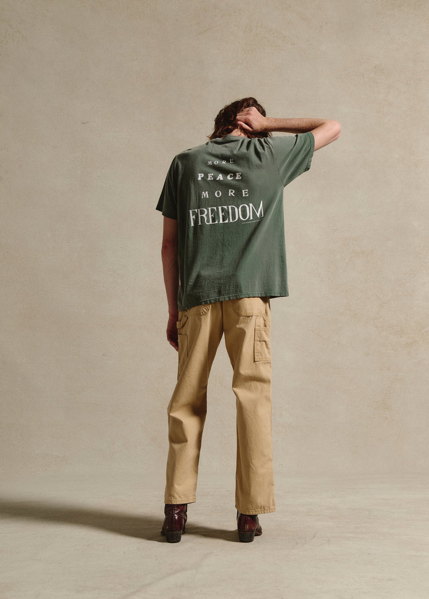 More Peace, More Freedom Tee | Washed Forest Green
