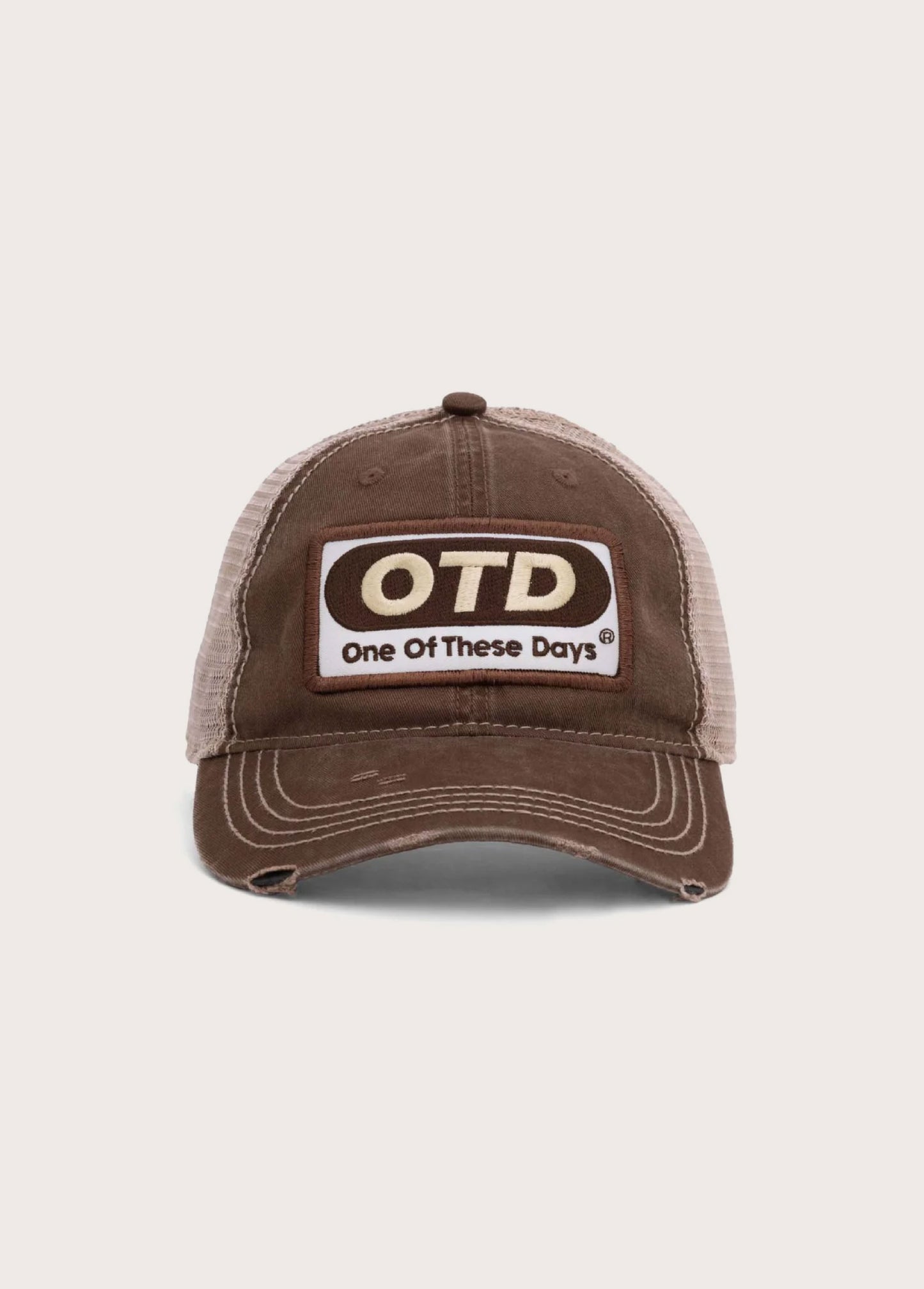 OTD Distressed Canvas Trucker Hat | Brown