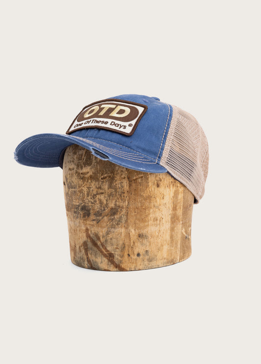 OTD Distressed Canvas Trucker Hat | Blue