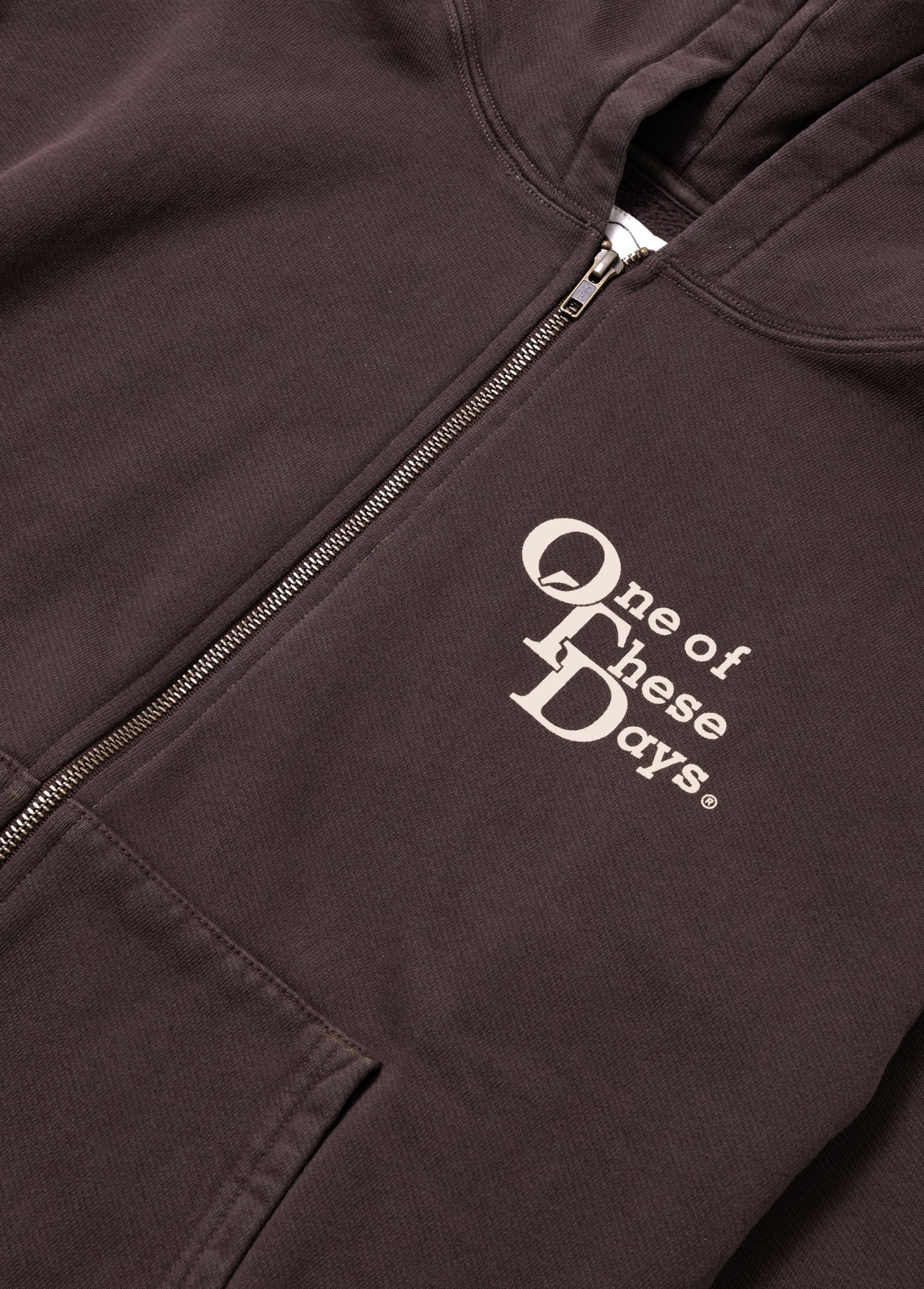 OTD Stacked Logo Zip Up Sweatshirt | Dark Brown