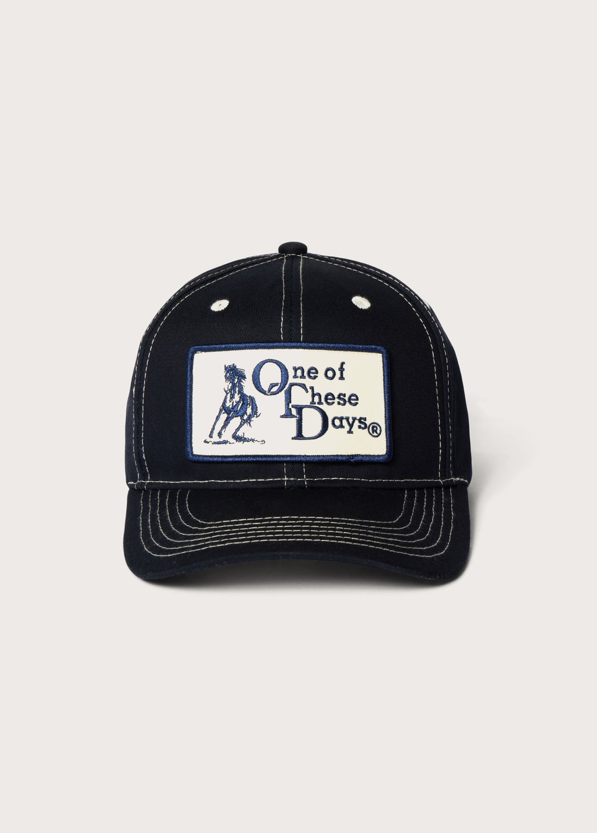 Stacked Logo Patch Hat | Navy