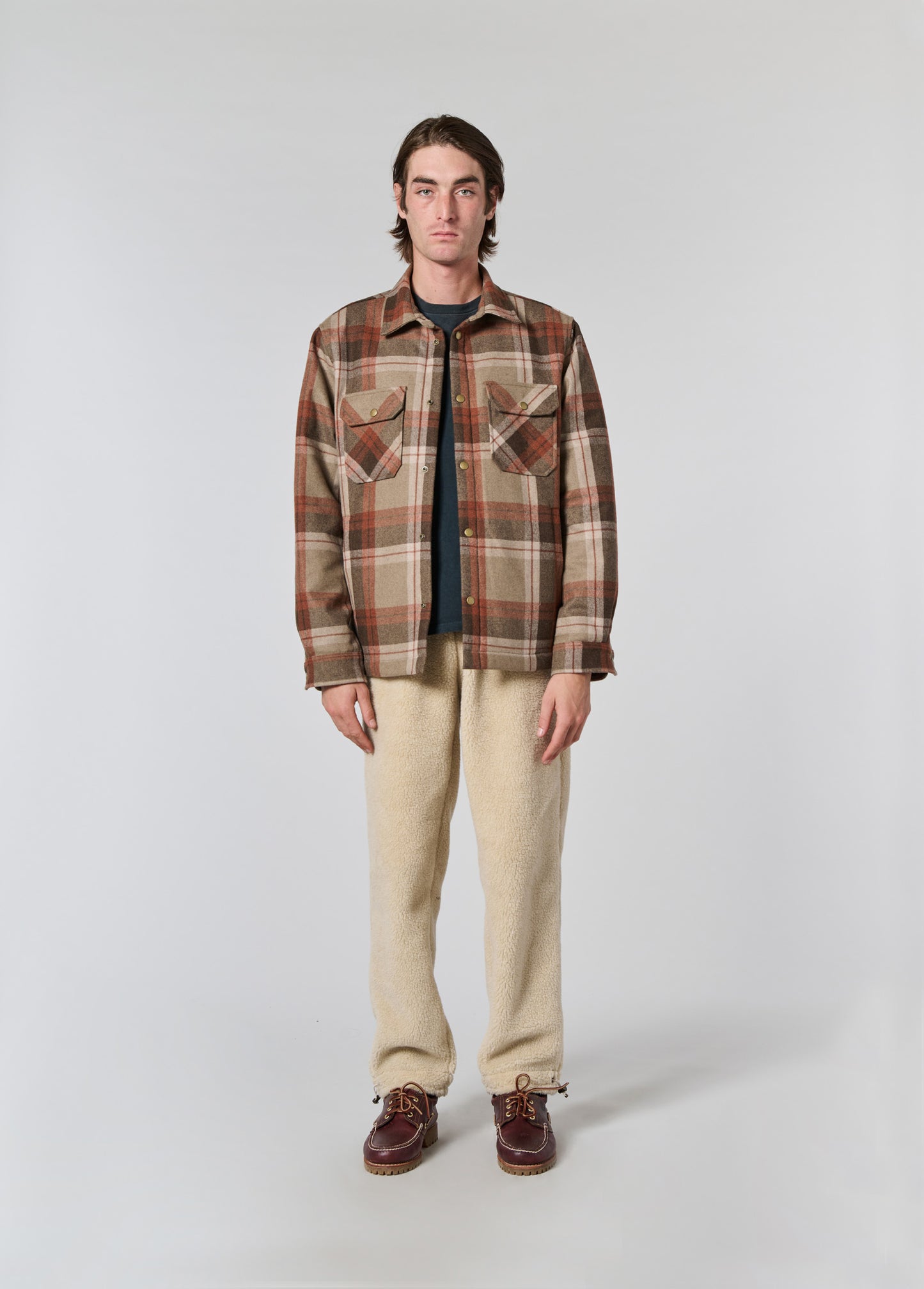 Quilted Flannel Jacket | Tan