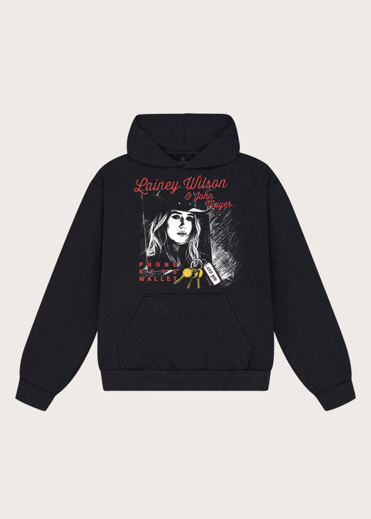 Phone, Keys, Wallet x One Of These Days Washed Black Hoodie