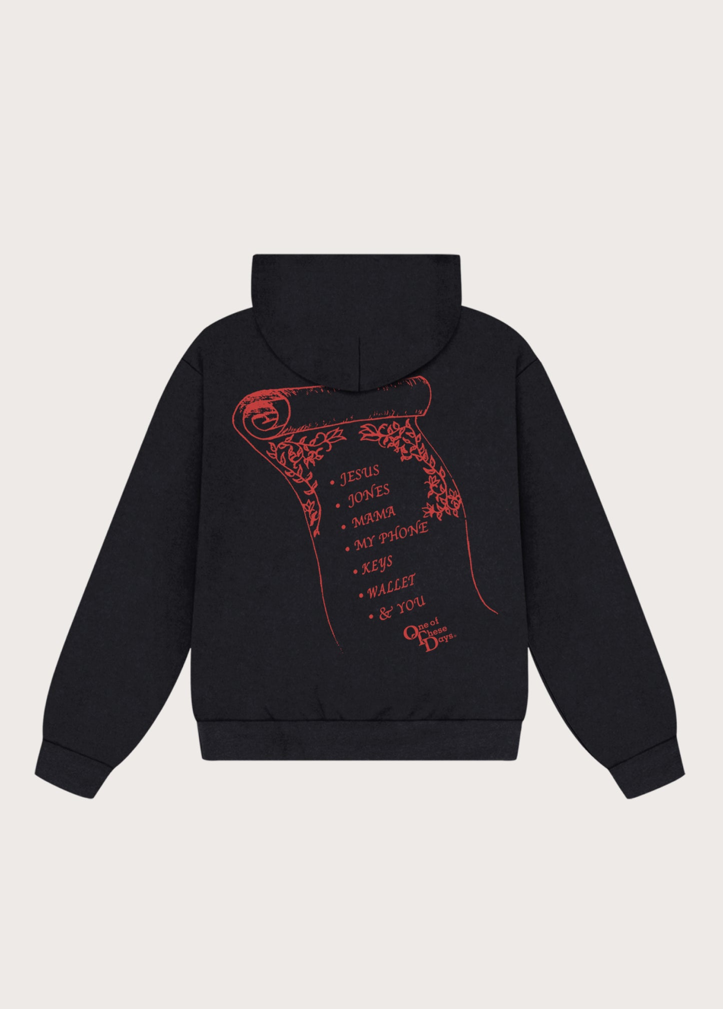Phone, Keys, Wallet x One Of These Days Washed Black Hoodie