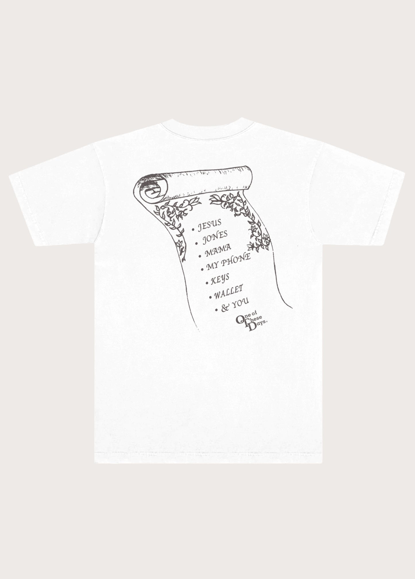 Phone, Keys, Wallet x One Of These Days White T-Shirt