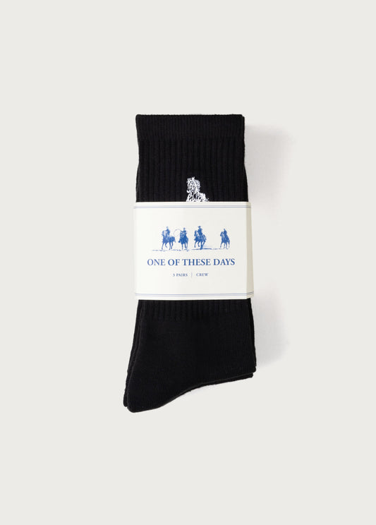 Running Horse Socks 3-Pack | Black