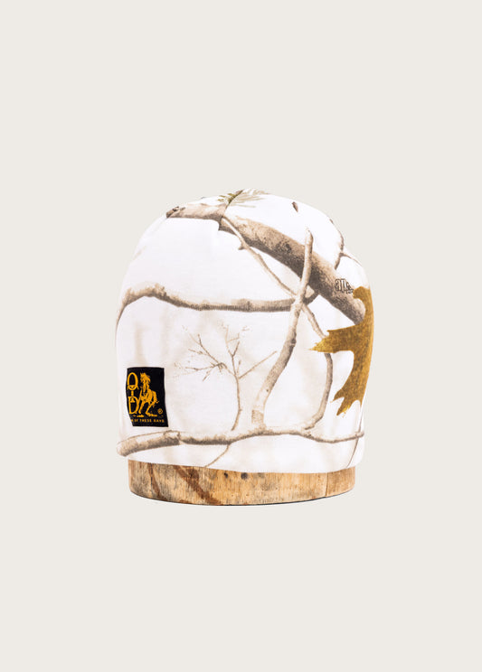 Square OTD Horse Woven Beanie | White