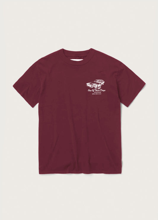 Tire Service T-Shirt | Washed Burgundy