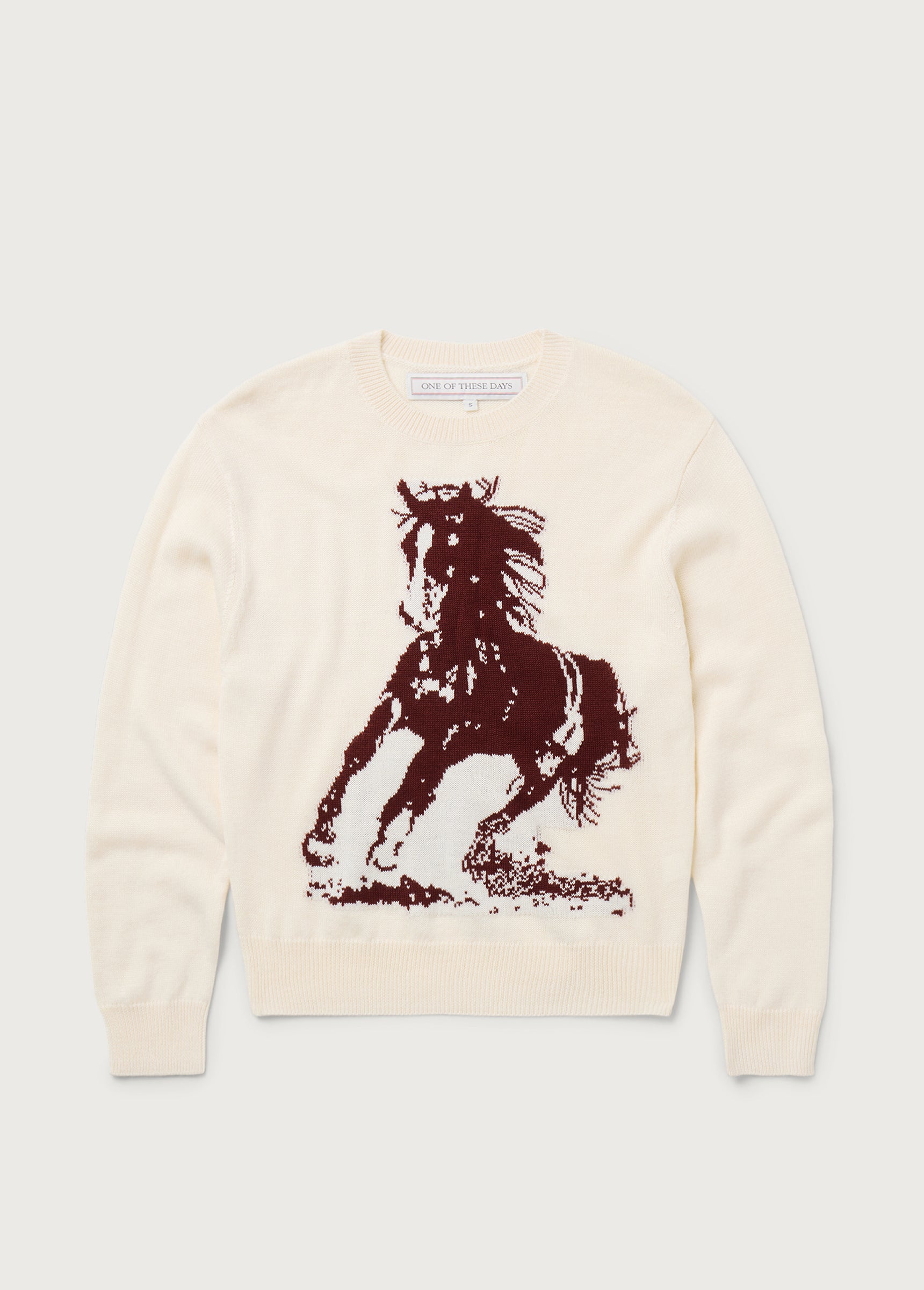 Running Horse Knit Sweater | Oatmeal