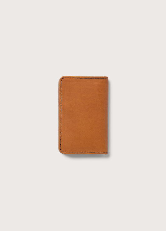 Running Horse Logo Leather Card Holder USA | Tan