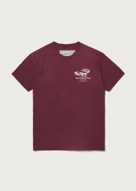 Tire Service T-Shirt | Washed Burgundy