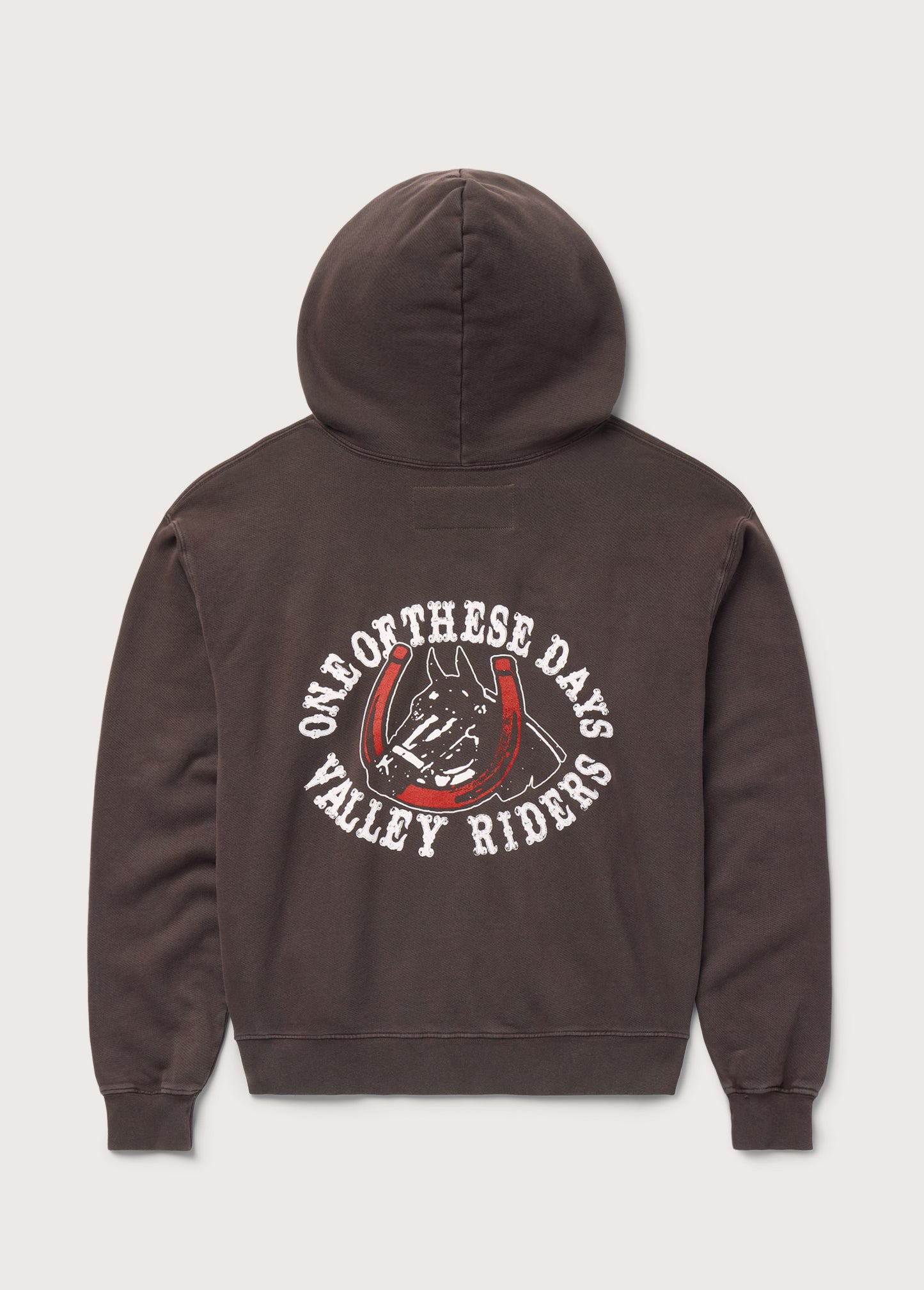 Valley Riders Zip Up Hooded Sweatshirt | Sun Faded Washed Brown