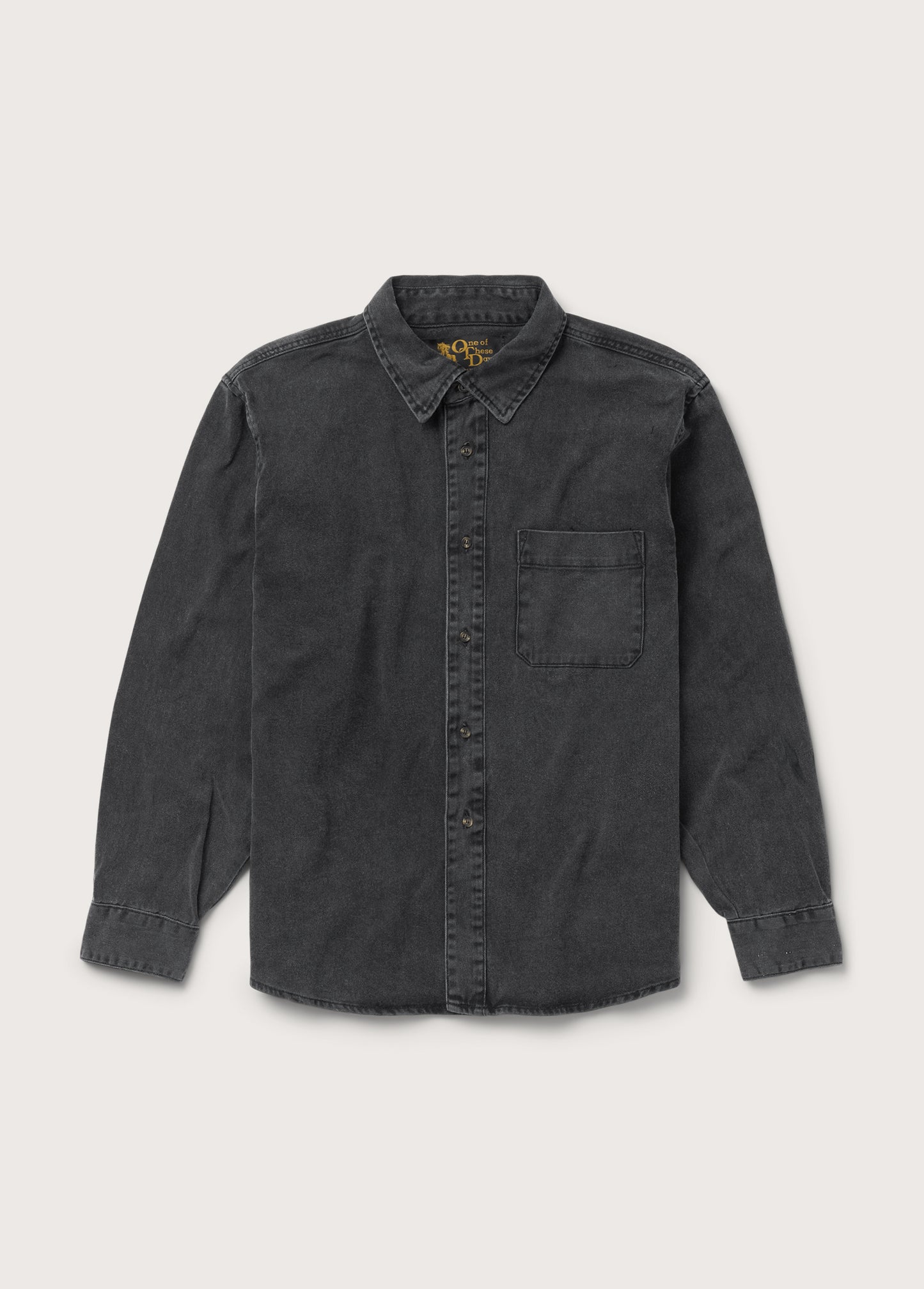 Denim Button Down Shirt | Washed Black