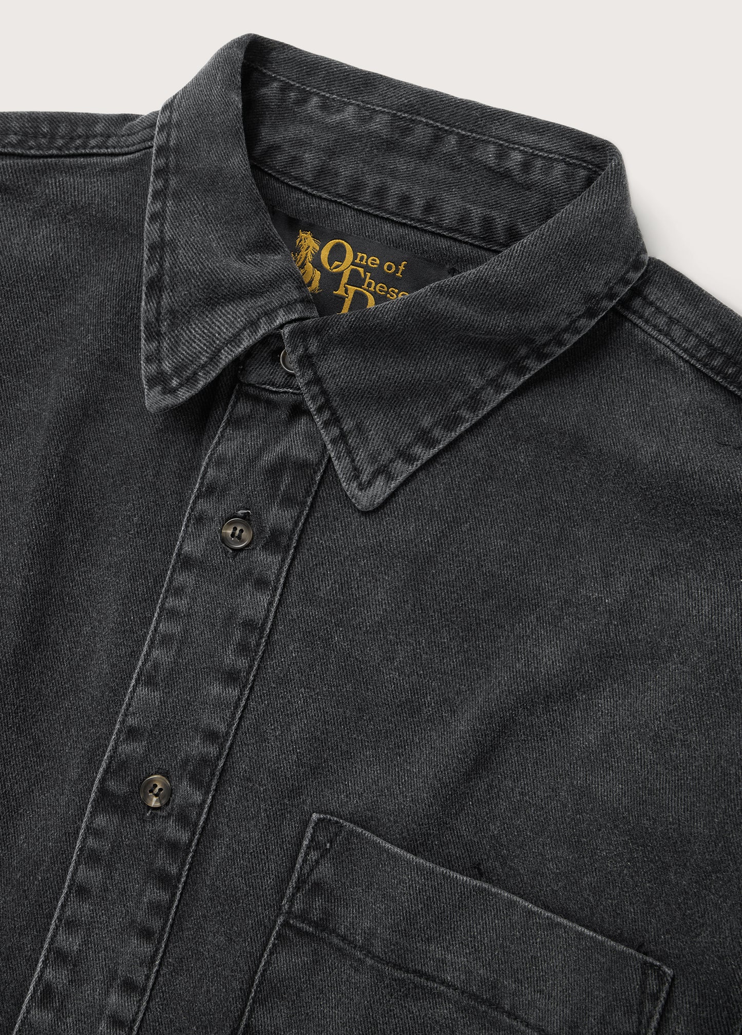 Denim Button Down Shirt | Washed Black
