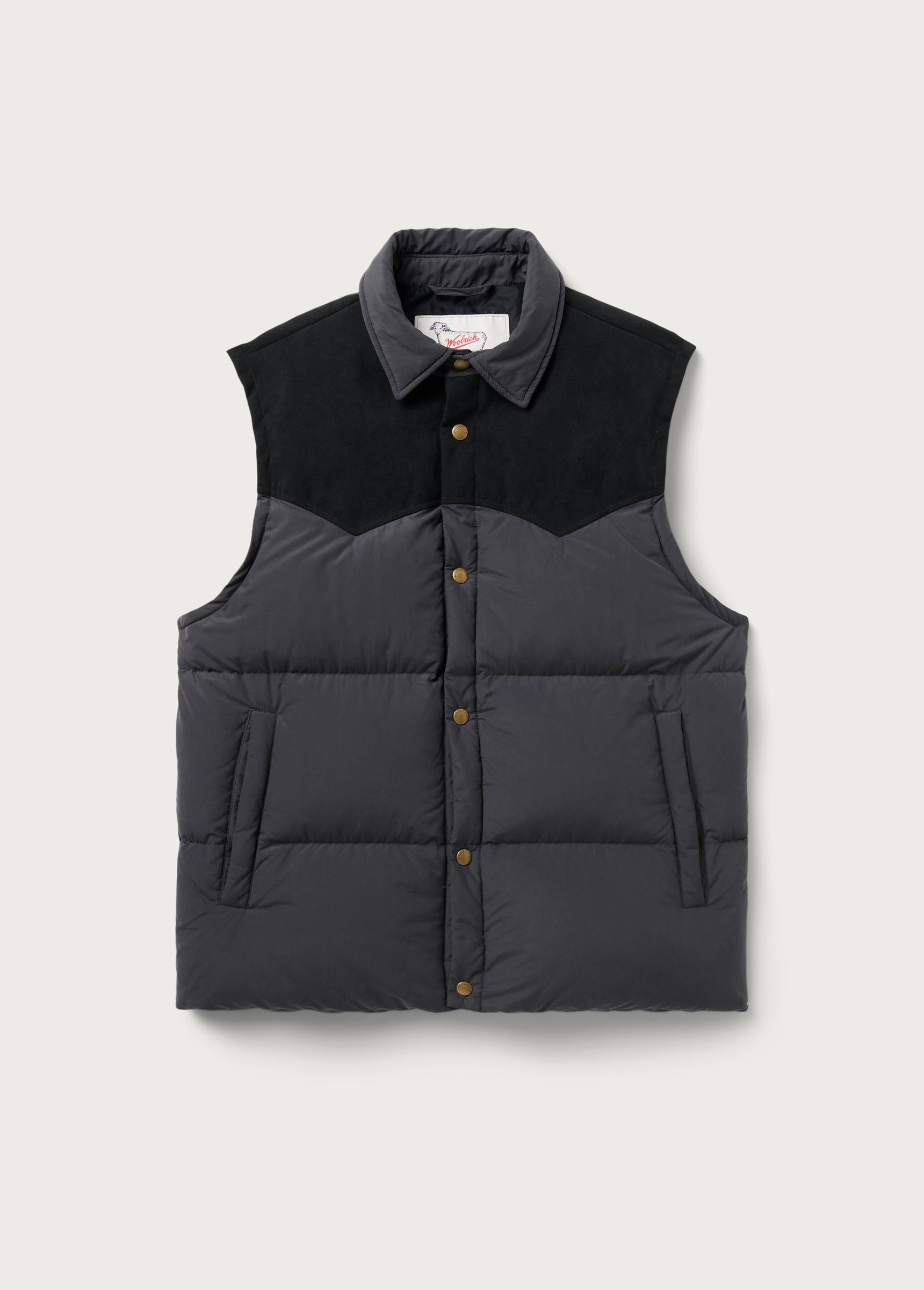 Suede Puffer Vest | Black
