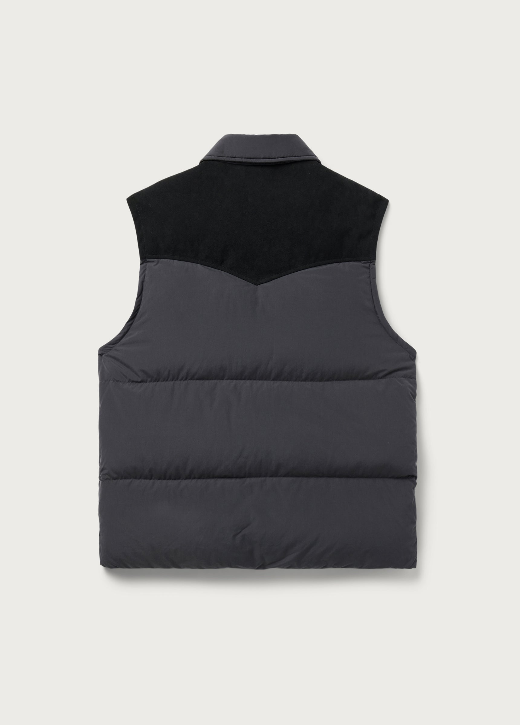 Suede Puffer Vest | Black