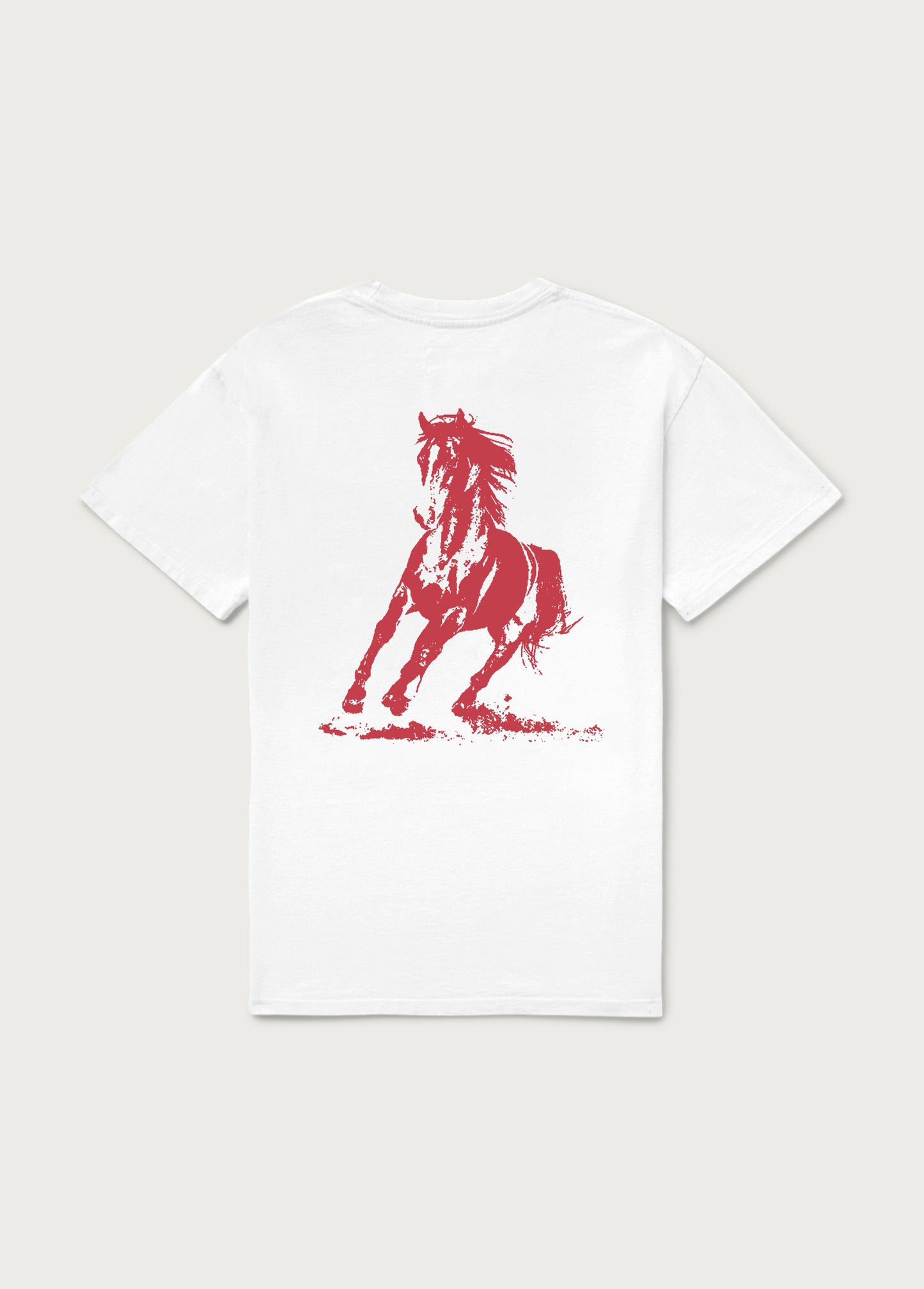 Xerox Running Horse Tee | White/Burgundy