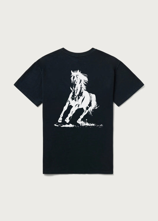 Xerox Running Horse Tee | Washed Black