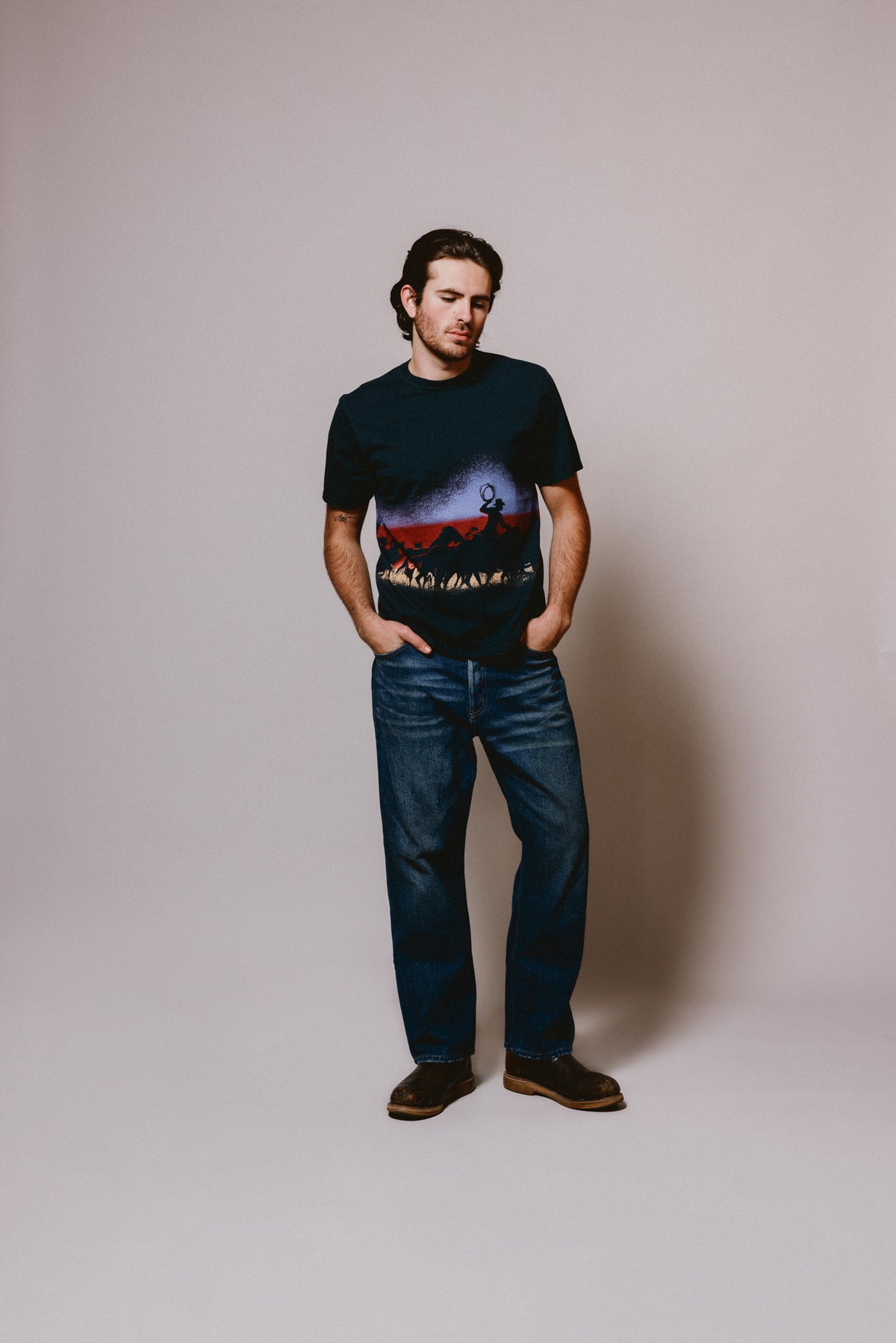 Driftin' Back T-Shirt - Dusk | Hard Washed Black