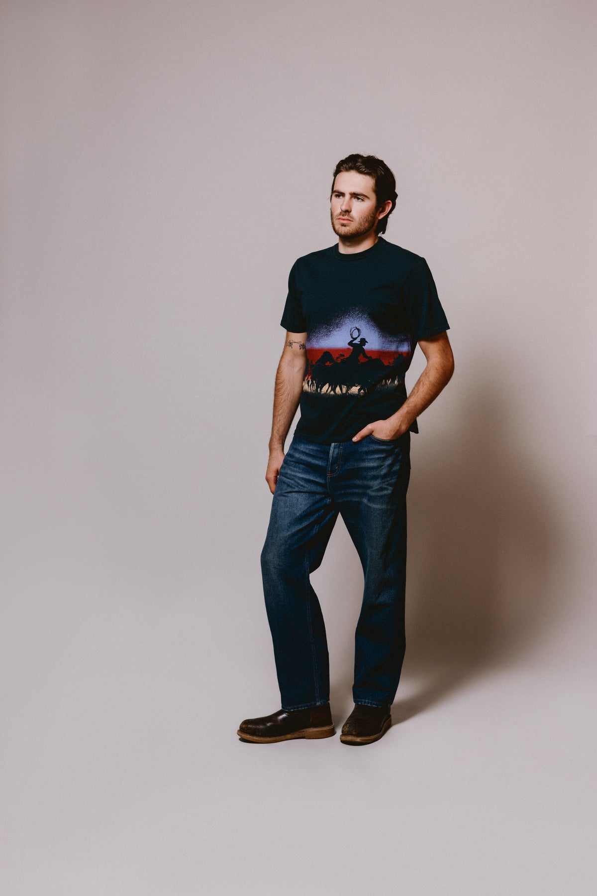 Driftin' Back T-Shirt - Dusk | Hard Washed Black