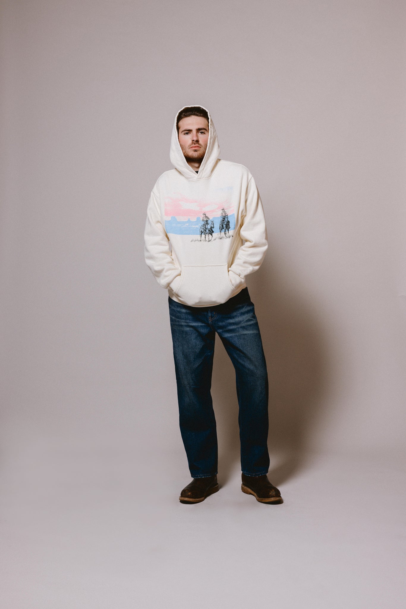 Drifting A Blue Hooded Sweatshirt | Bone