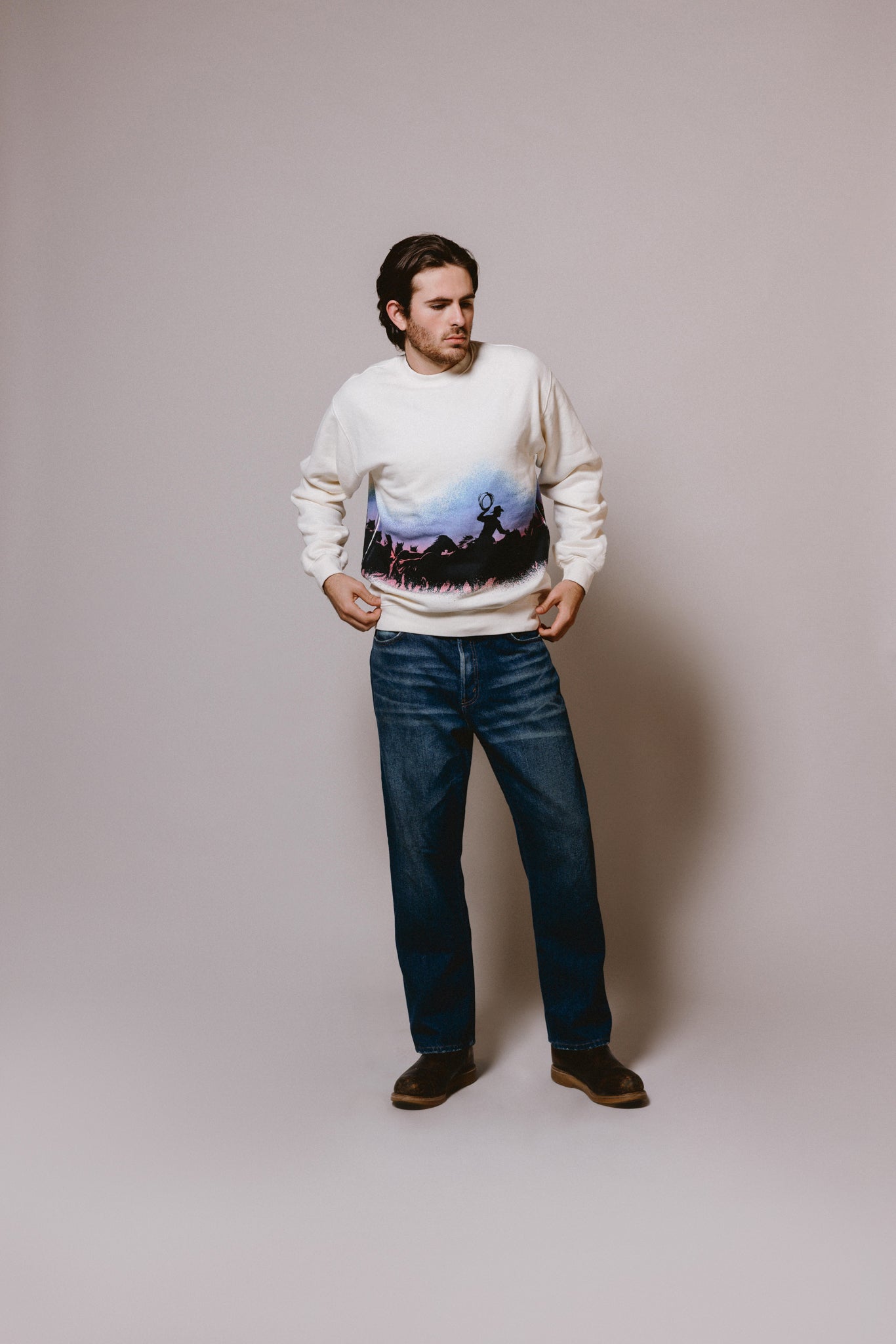Drifting A Blue Hooded Sweatshirt | Bone