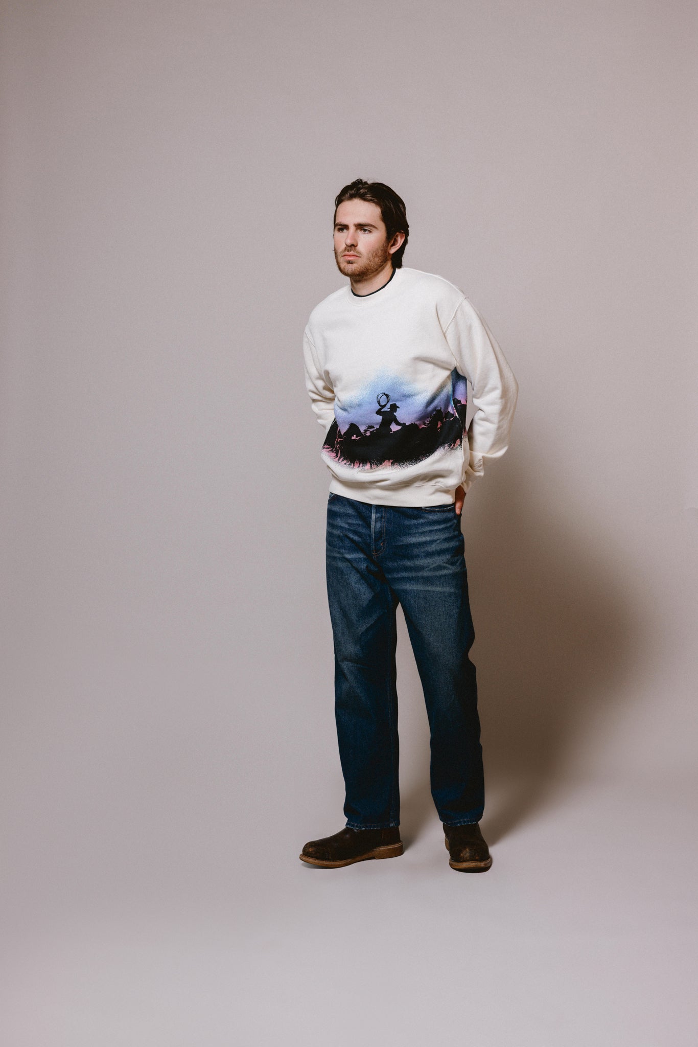 Drifting A Blue Hooded Sweatshirt | Bone
