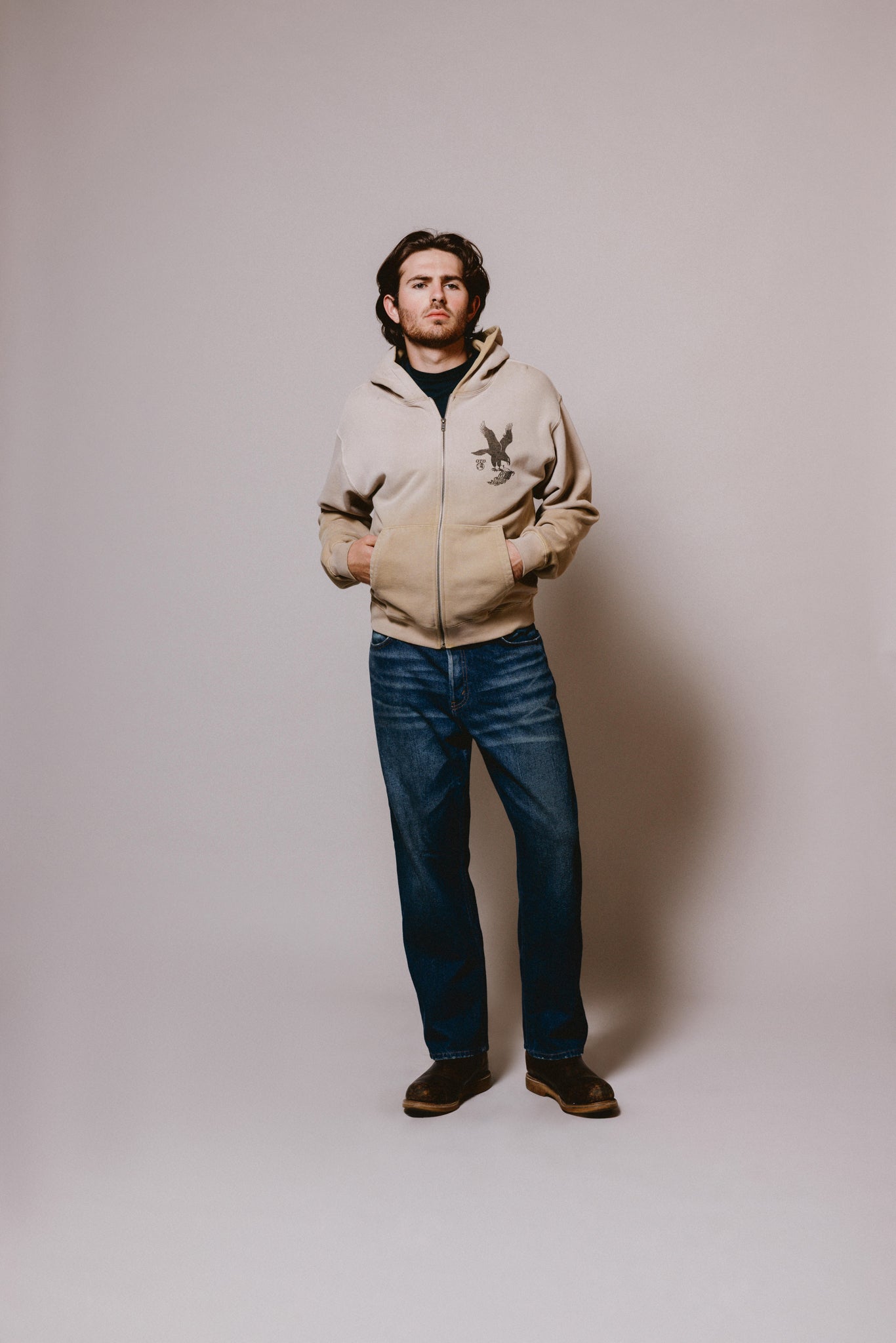 Where Eagles Dare Zip Hoodie | Sand