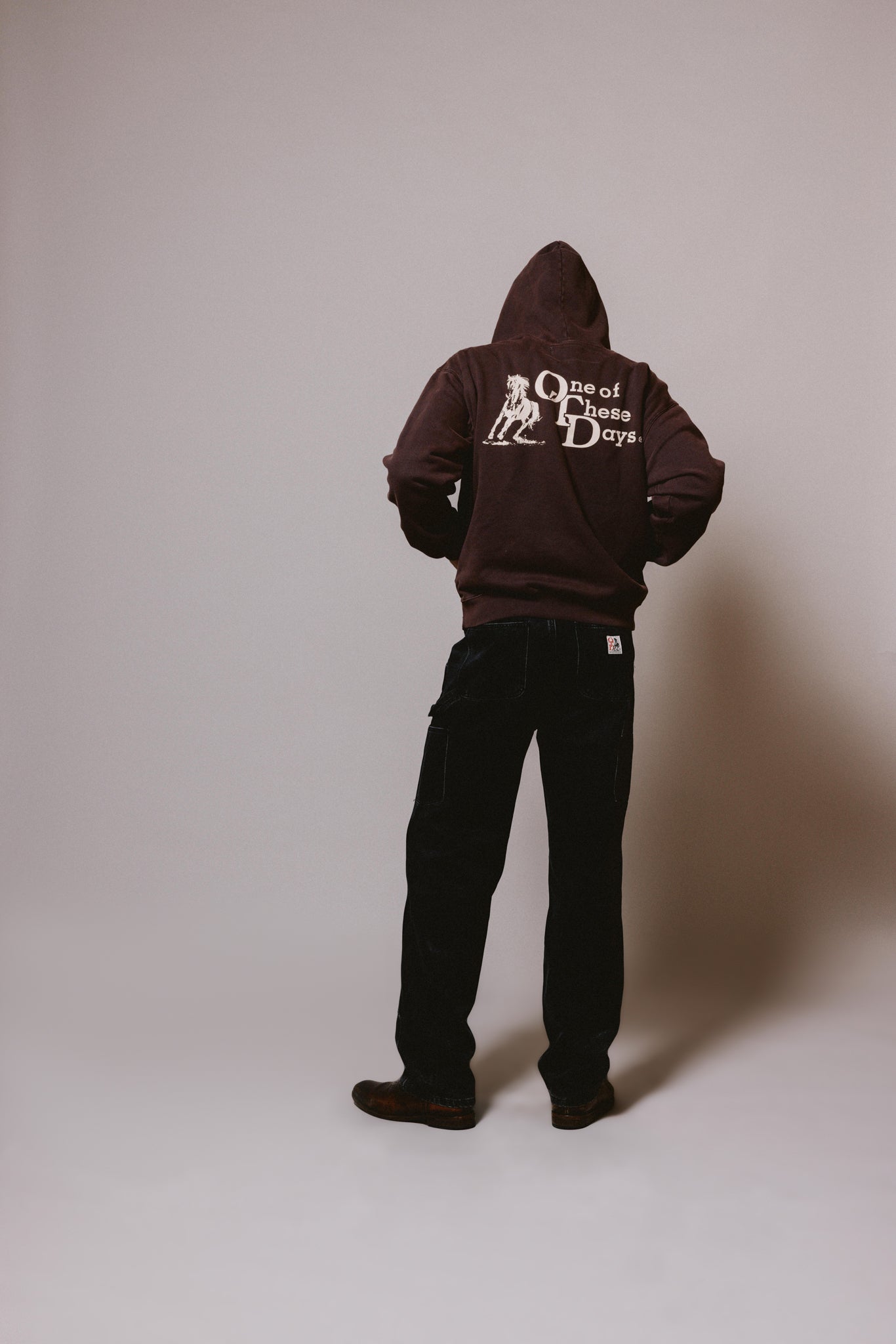 OTD Stacked Logo Zip Up Sweatshirt | Dark Brown