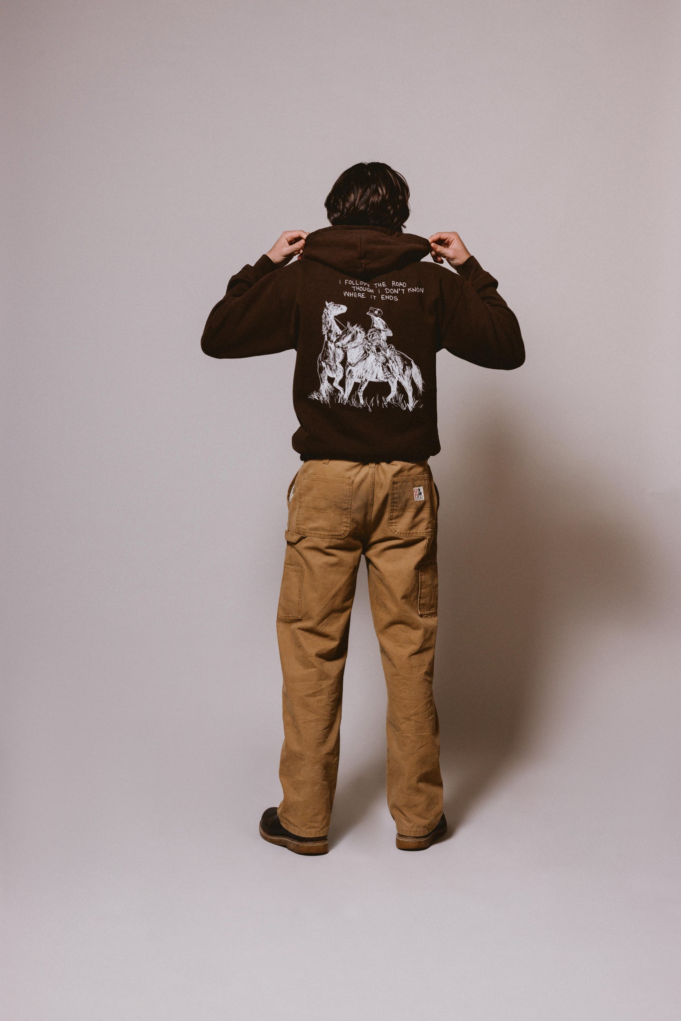 Follow The Road Hooded Sweatshirt | Dark Brown