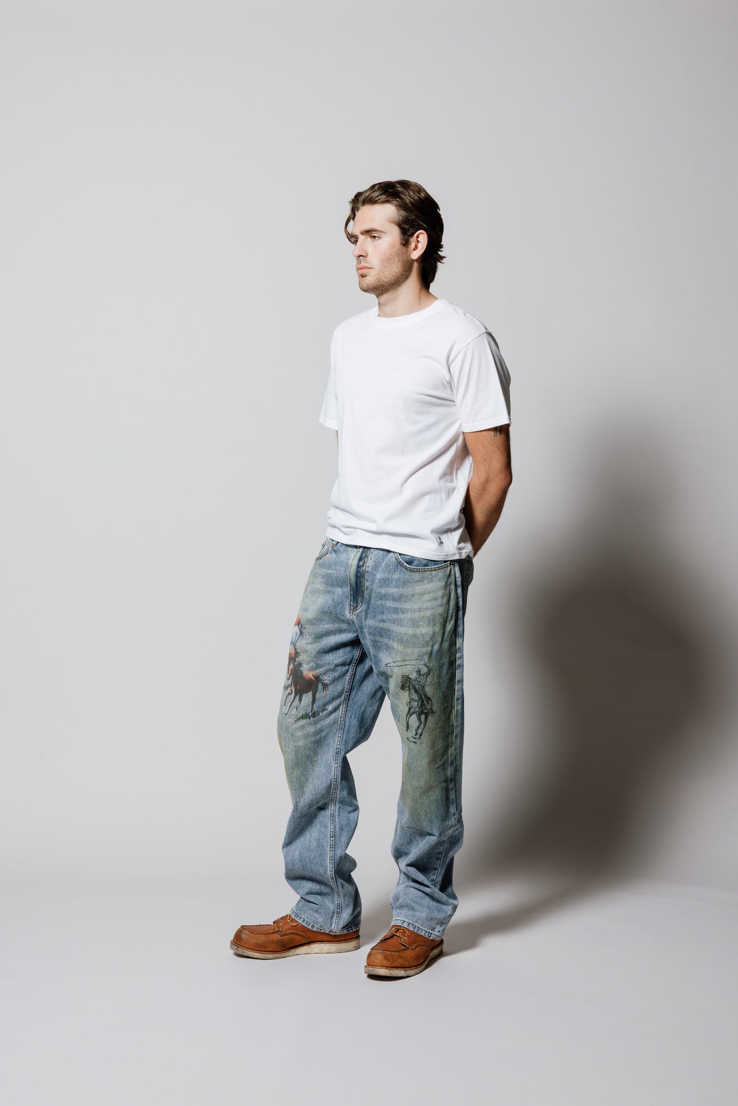All Over Print Straight Leg Jeans | Indigo