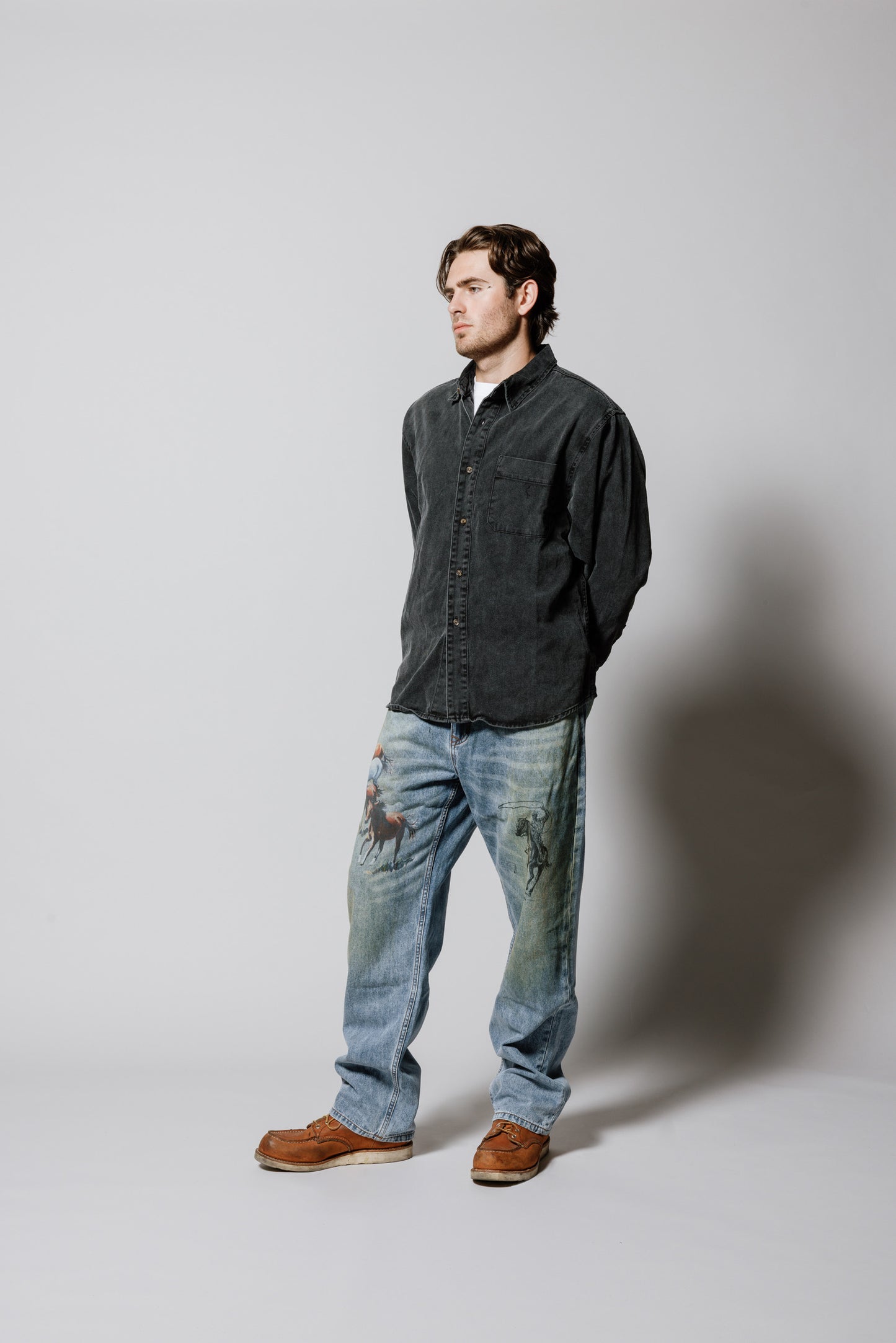 Denim Button Down Shirt | Washed Black
