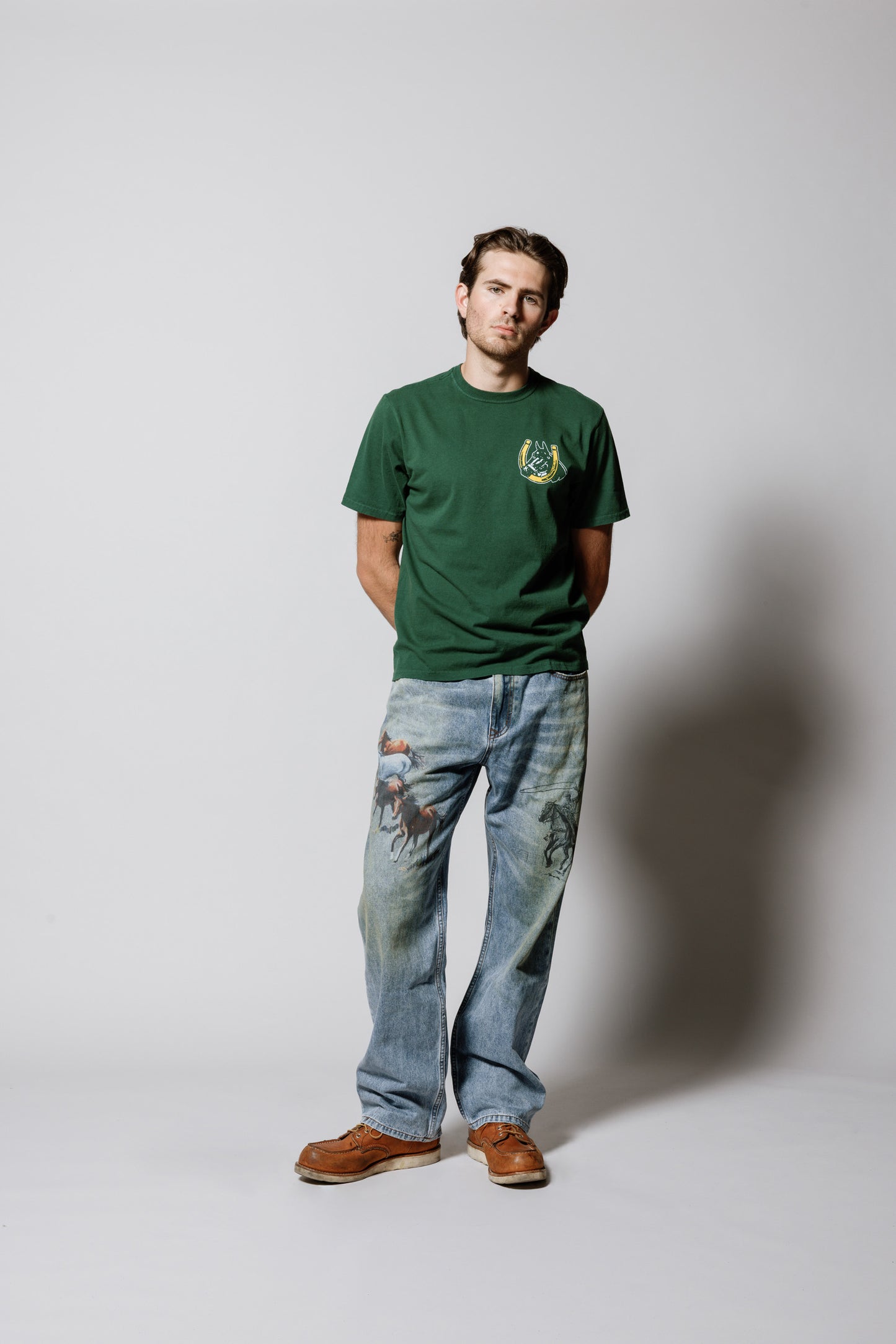 Valley Riders T-Shirt | Sun Faded Washed Forest Green