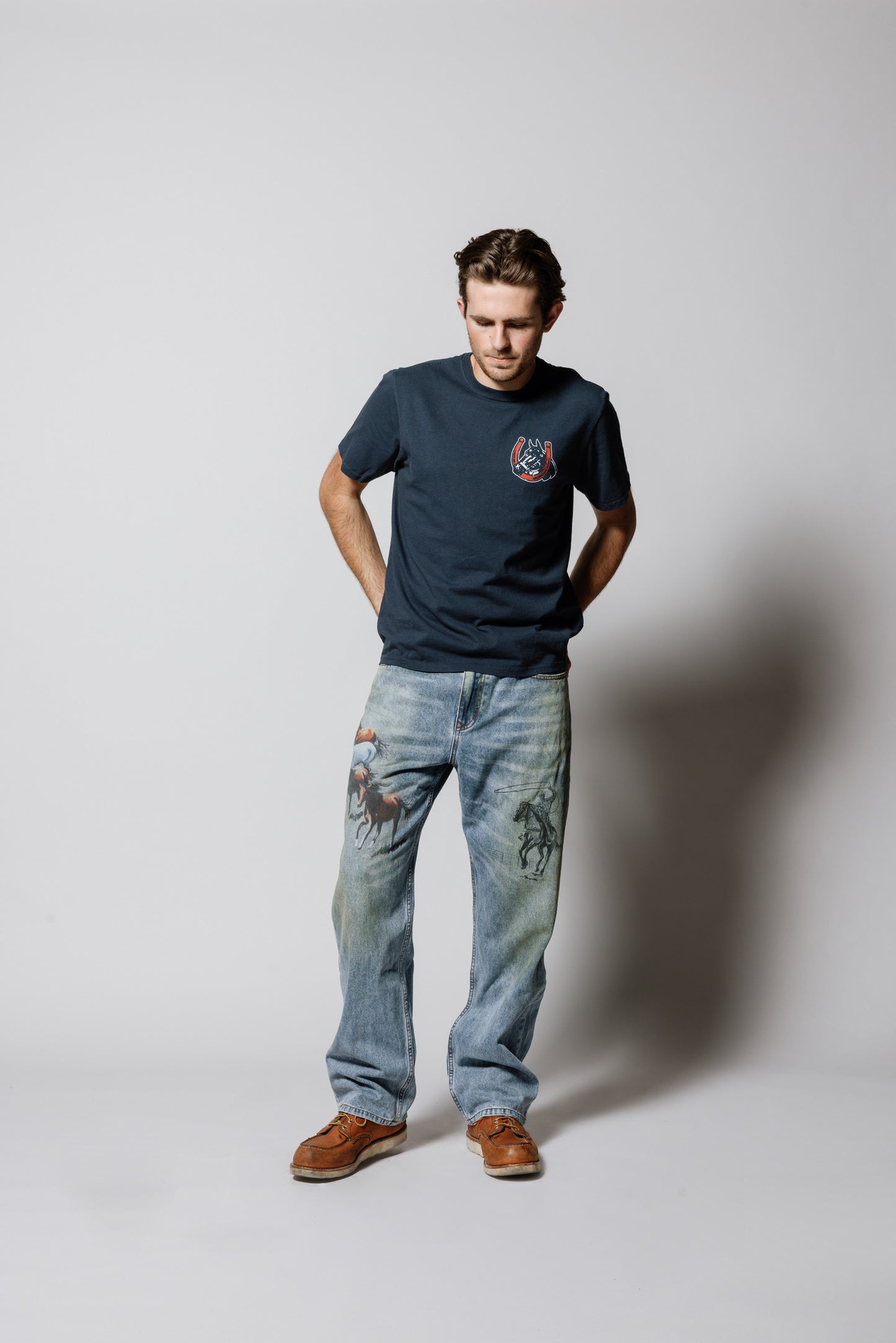 Valley Riders T-Shirt | Sun Faded Washed Navy