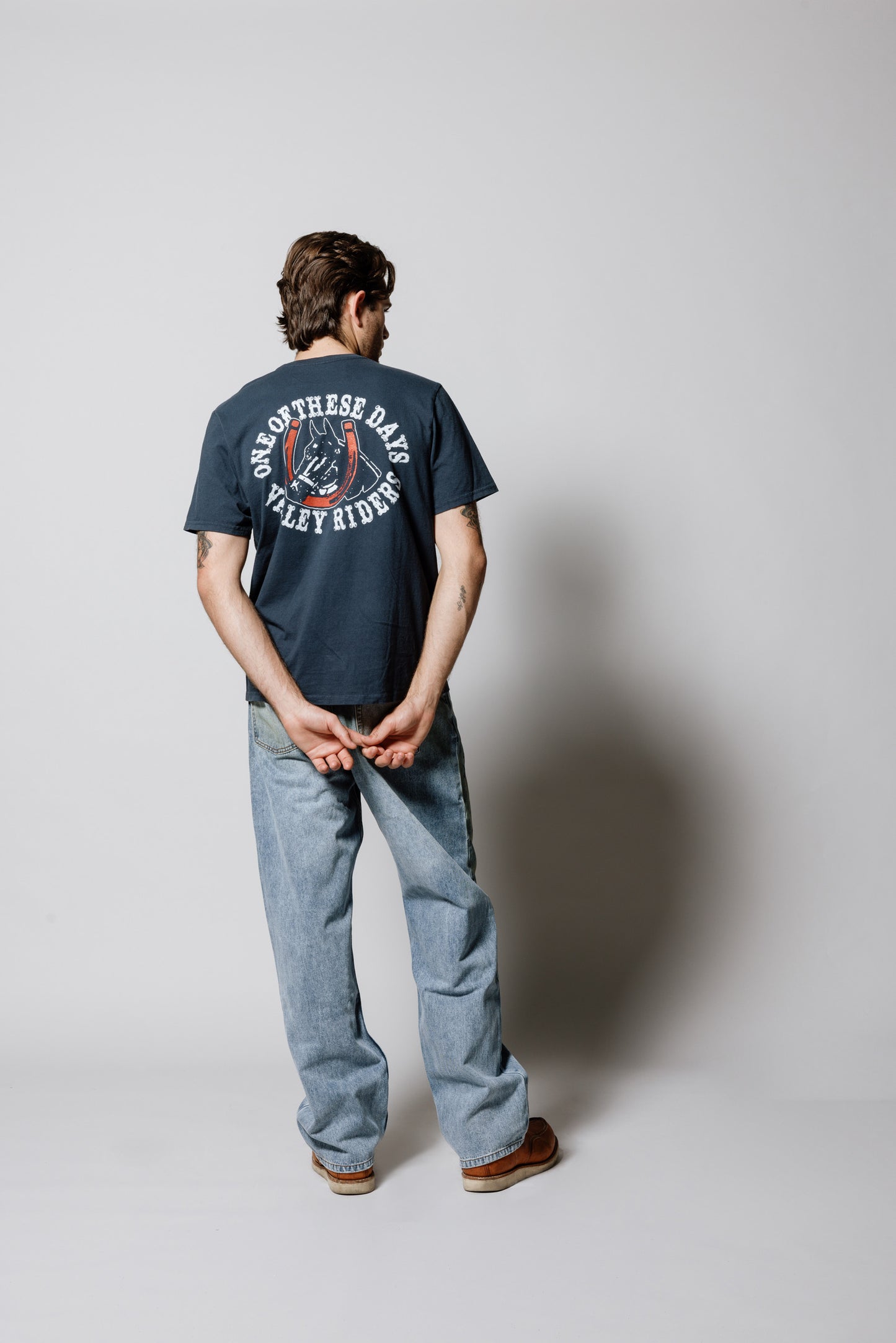 Valley Riders T-Shirt | Sun Faded Washed Navy