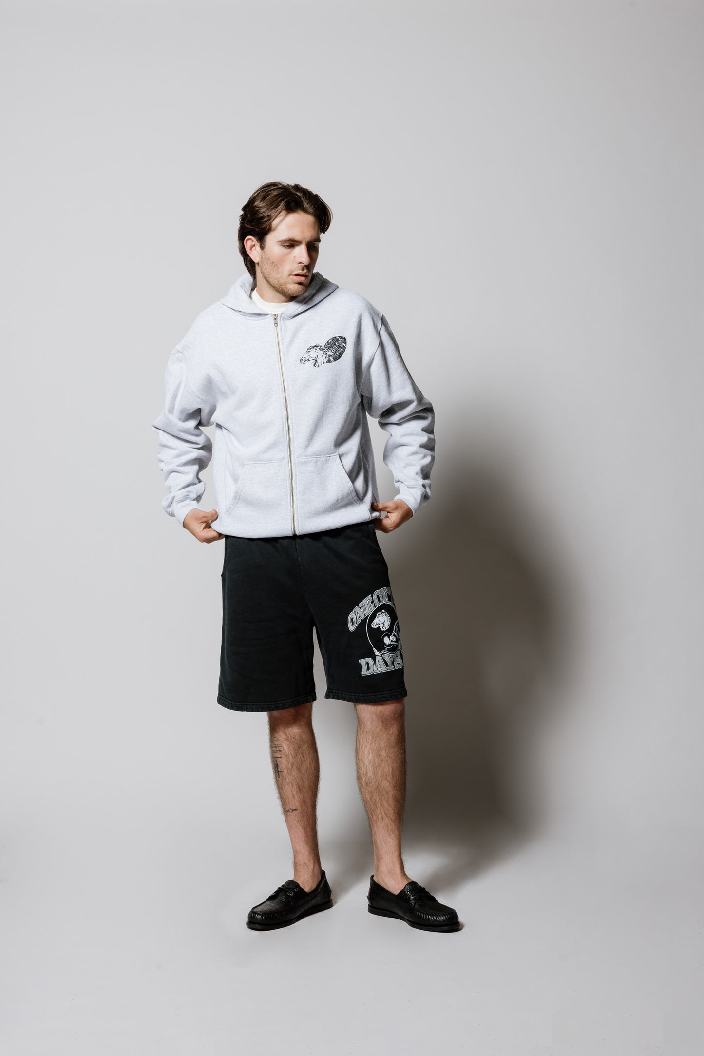 Days USA Zip Up Hooded Sweatshirt | Heather Grey