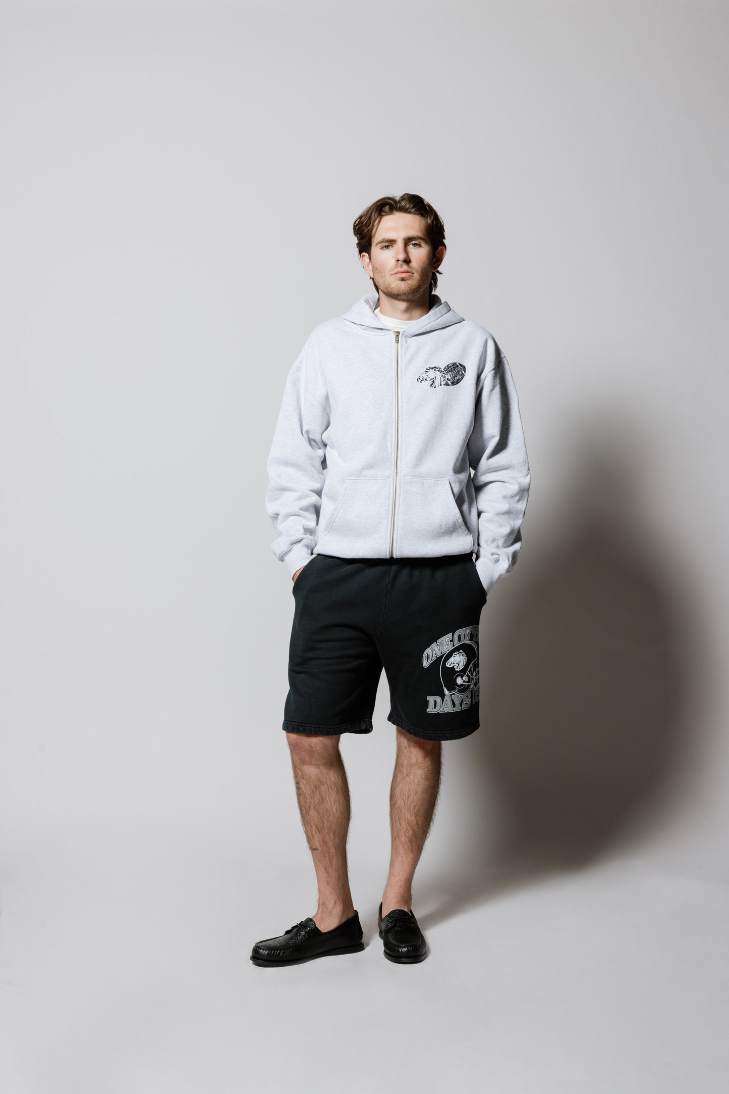 Days USA Zip Up Hooded Sweatshirt | Heather Grey