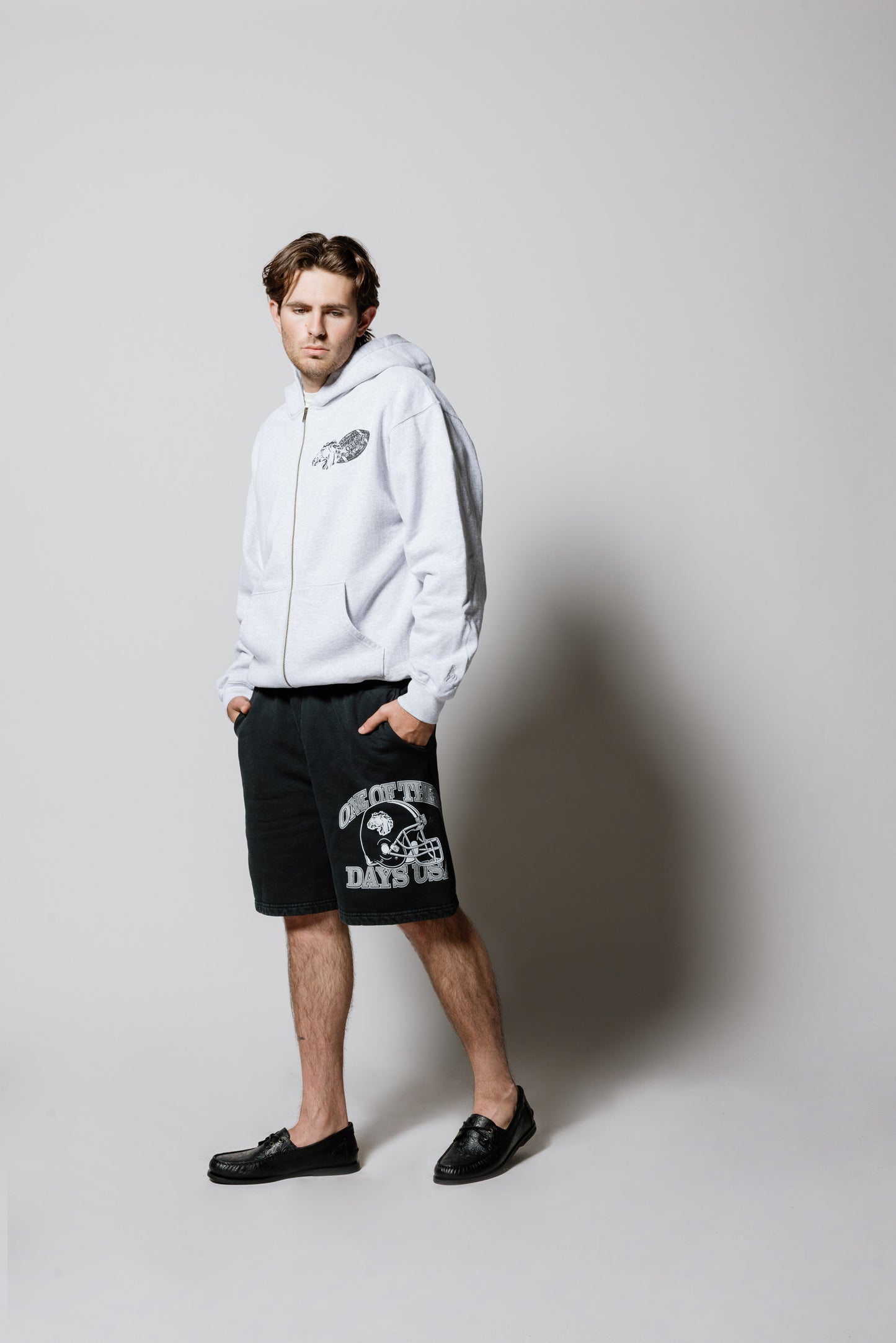 Days USA Zip Up Hooded Sweatshirt | Heather Grey